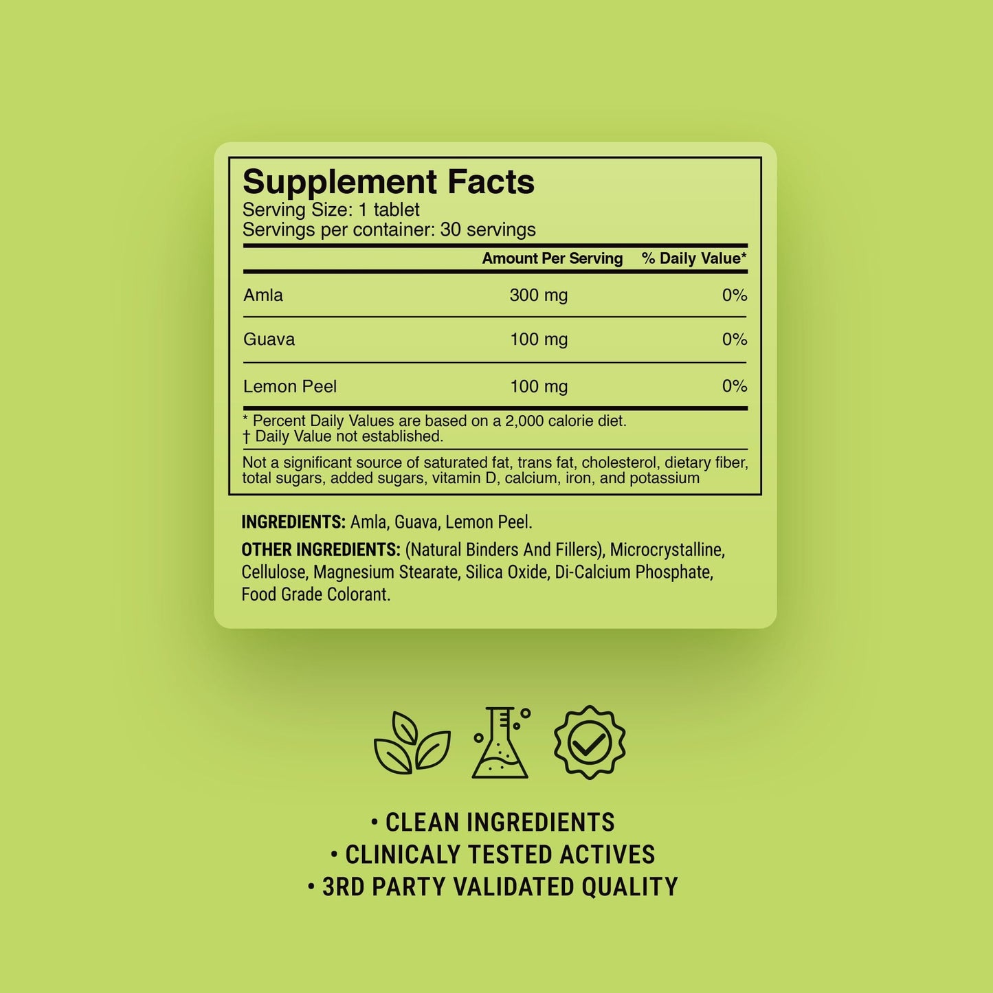 500mg Amla Vitamin C Tablets - Lemon-Guava - Mood Tablets