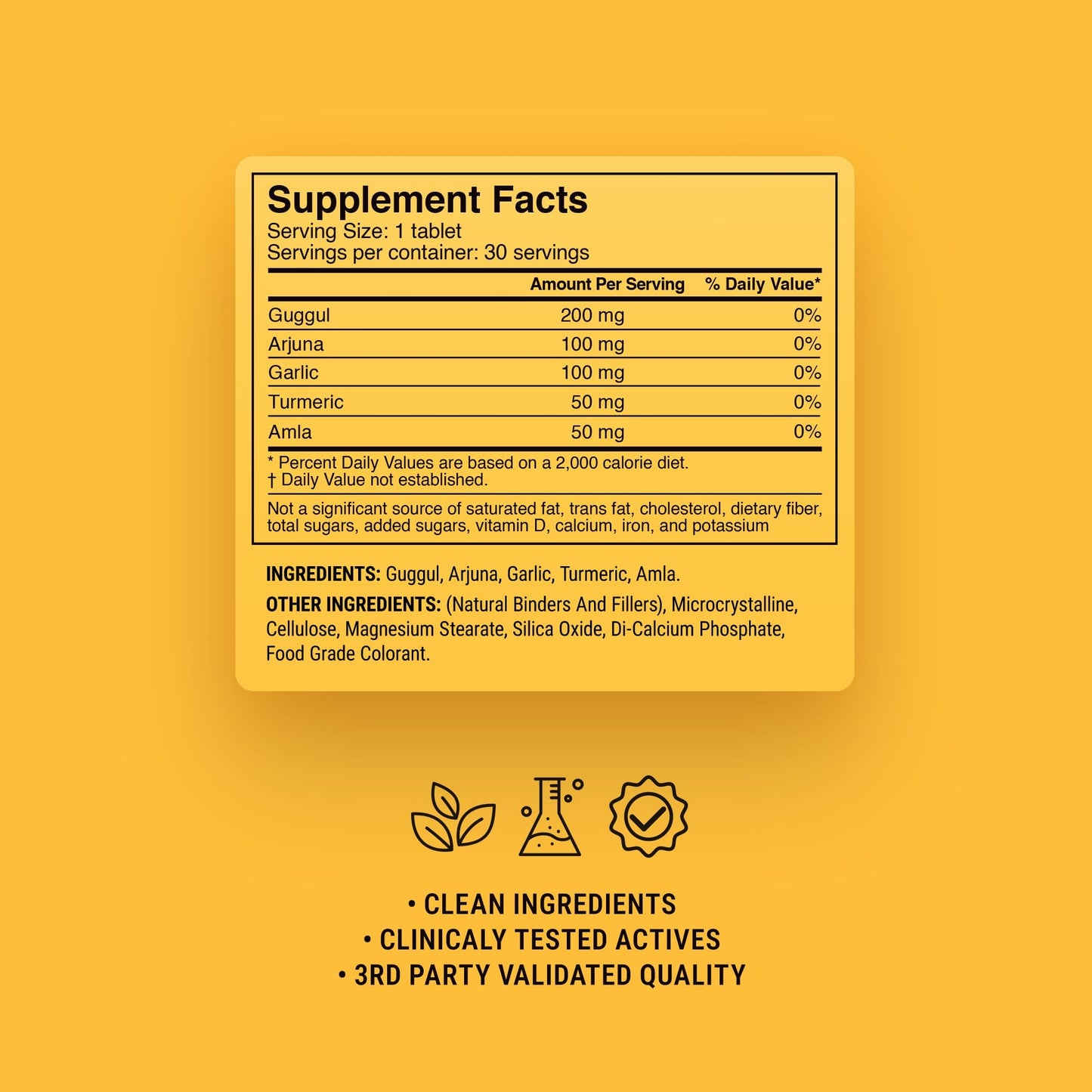 500mg Cholesterol Support Tablets - Spiced Orange - Mood Tablets