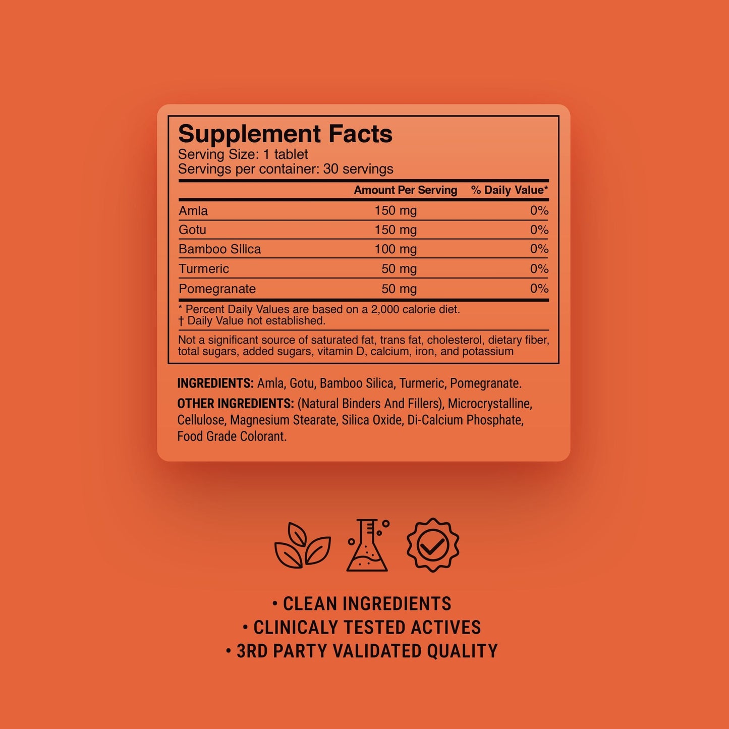 500mg Collagen Support Herbs Tablets - Peach Pomegranate - Mood Tablets