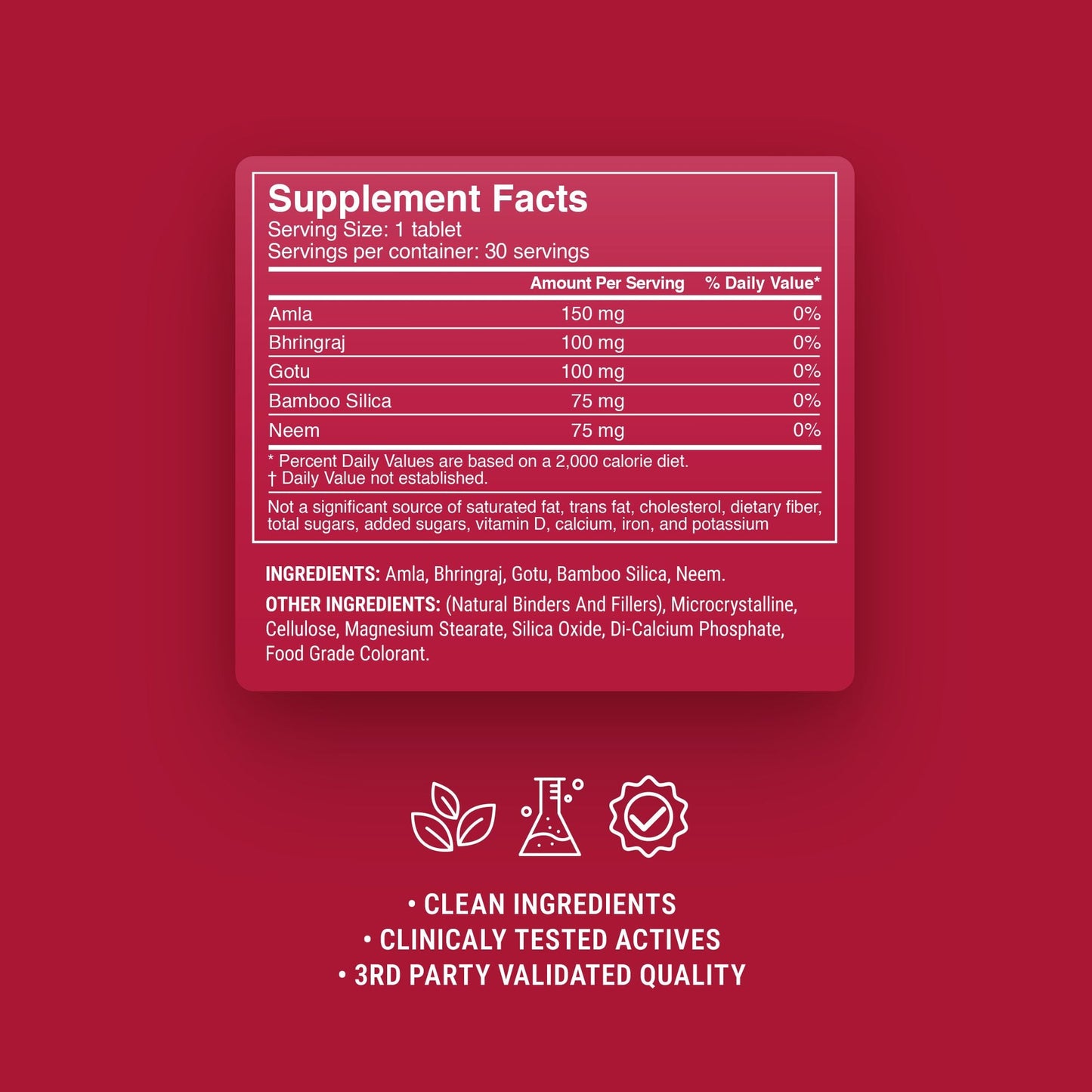 500mg Hair Skin & Nails Tablets - Pomegranate Berry - Mood Tablets