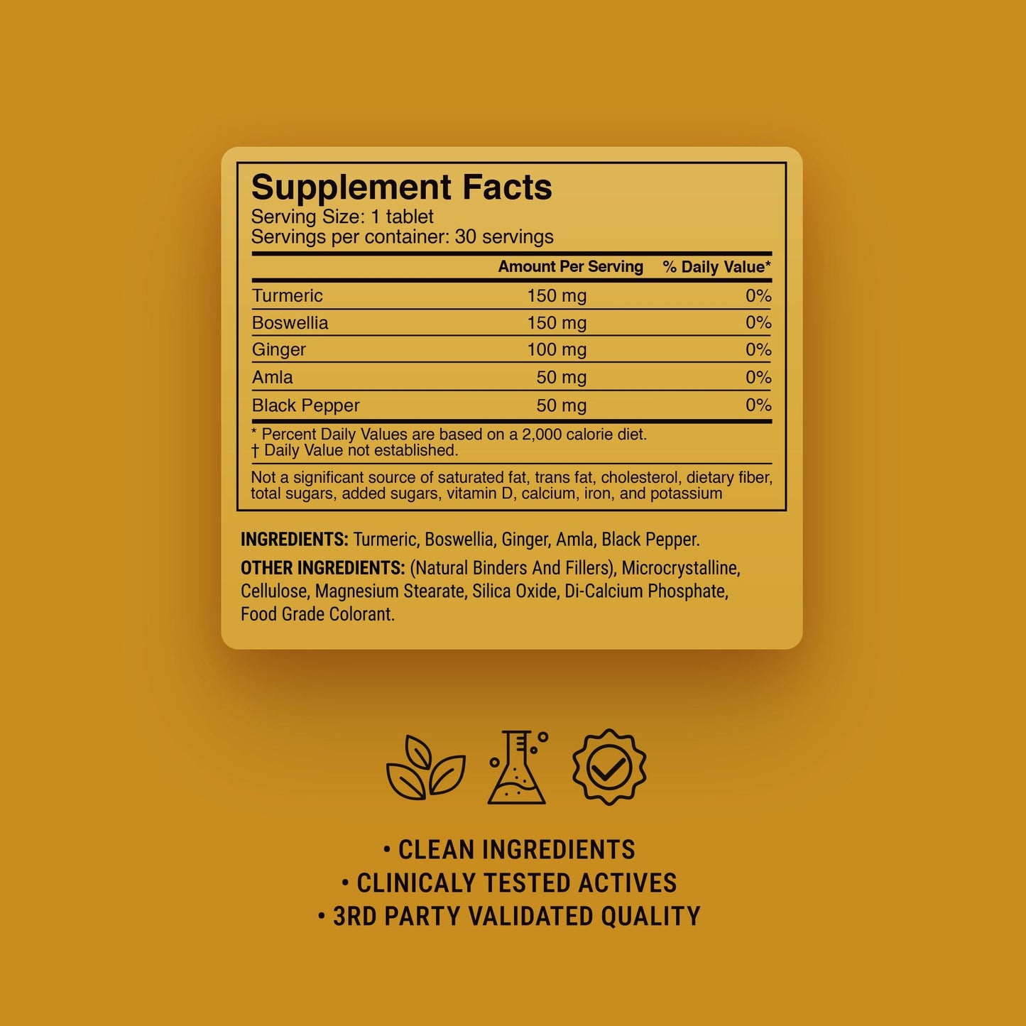 500mg Joint Support Tablets - Orange Ginger - Mood Tablets