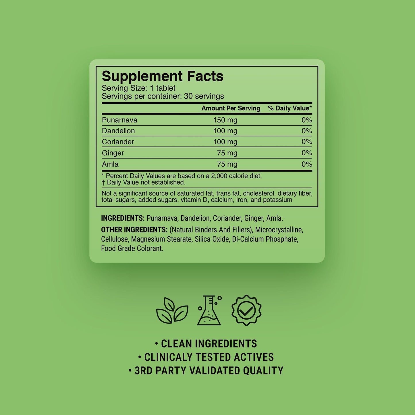 500mg Kidney Herbal Support Tablets - Lemon Mint - Mood Tablets