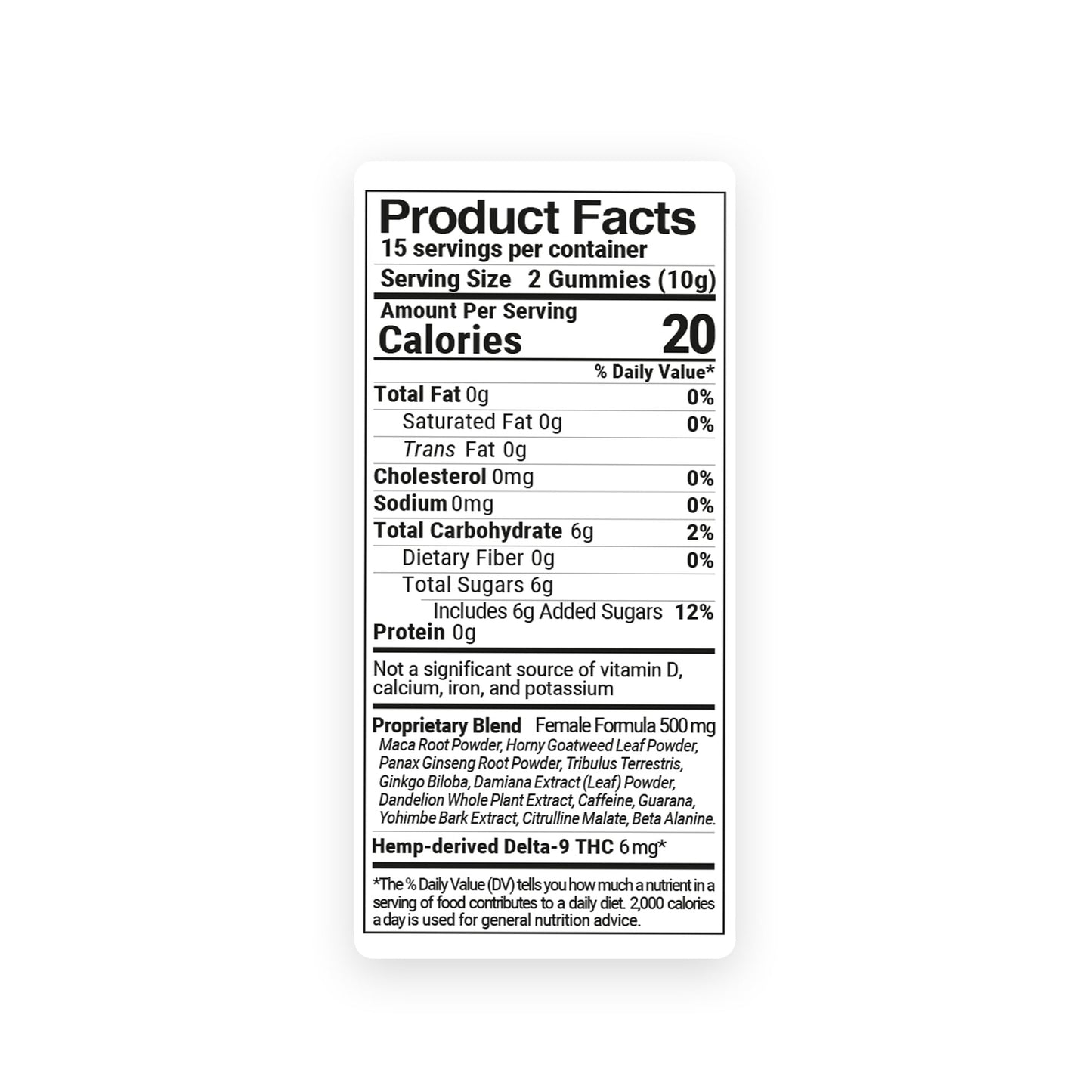 6mg Female Libido Blend Gummies - Delta 9 - Raspberry - D9 THC