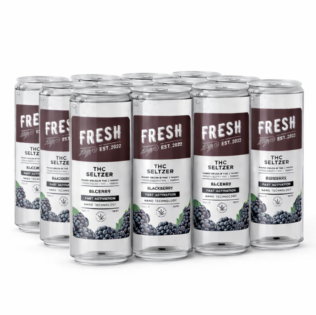 D9 Nano Black Raz THC Seltzer - 100mg - Fresh