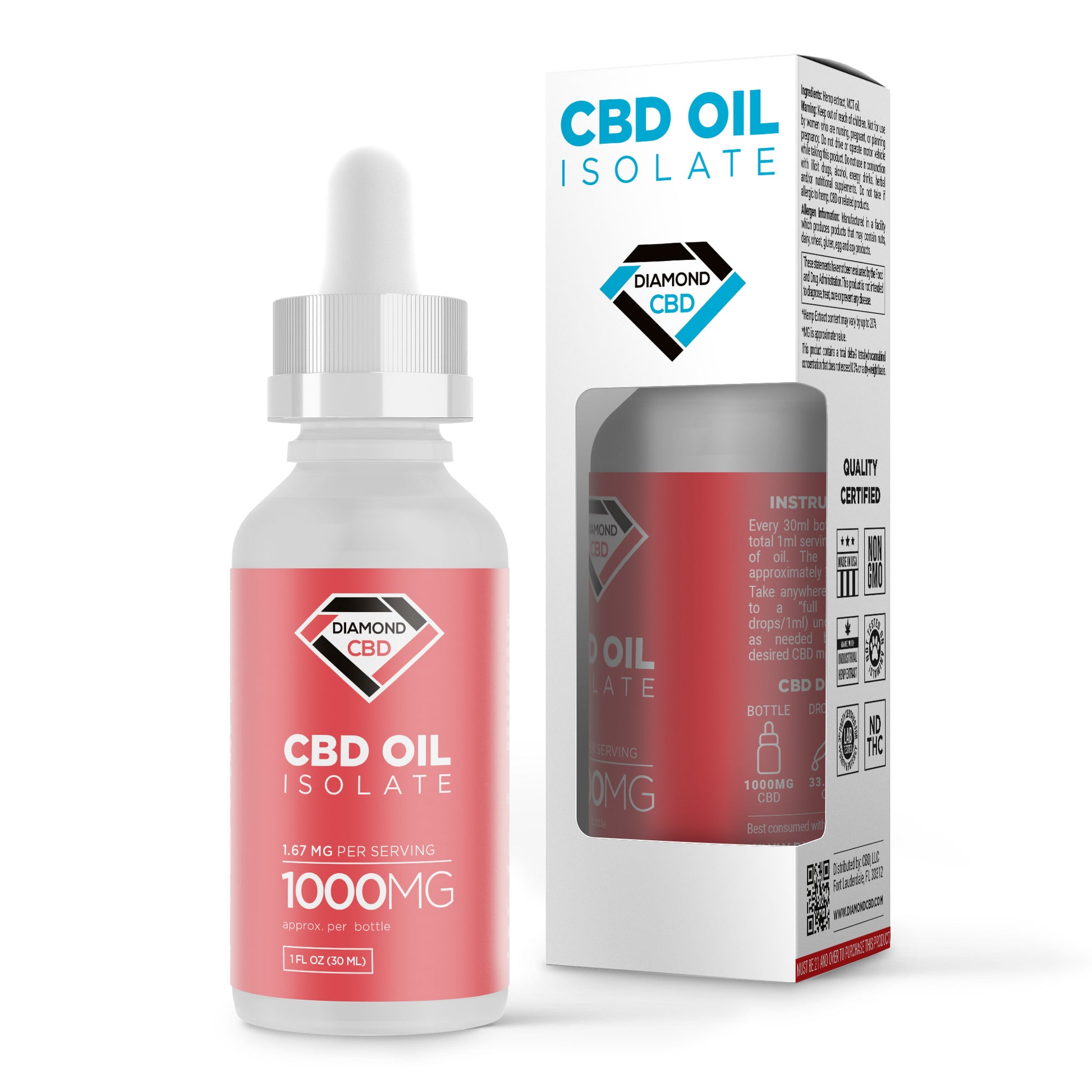 1,000mg CBD Isolate Oil - Diamond CBD