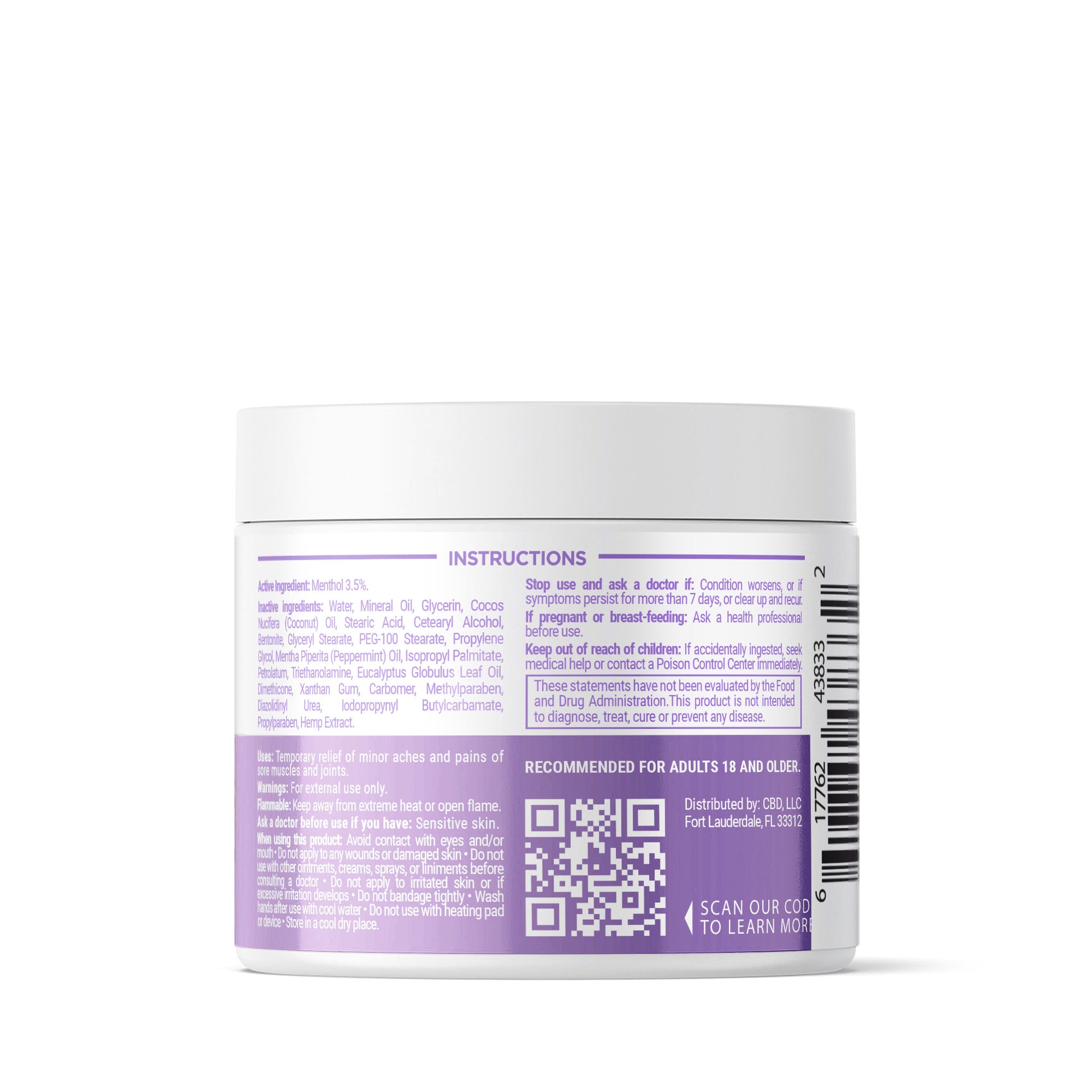 1,000mg CBD Pain Relief Cream - 4oz - Biotech CBD