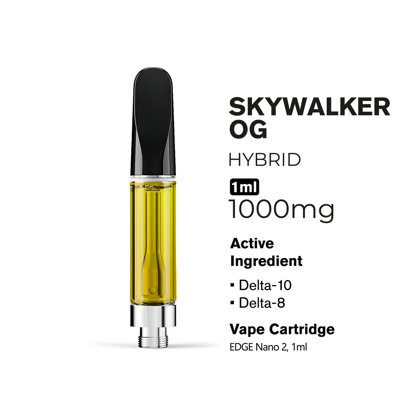1000mg D10, D8 Vape Cart - Skywalker OG - Sativa - 1ml - Hyper