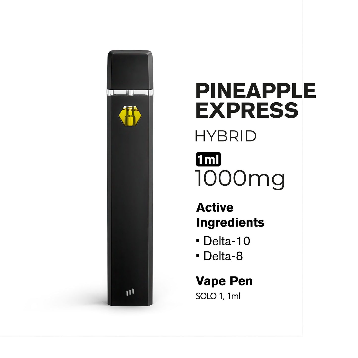 1000mg D10, D8 Vape Pen - Pineapple Express - Hybrid - 1ml - Hyper