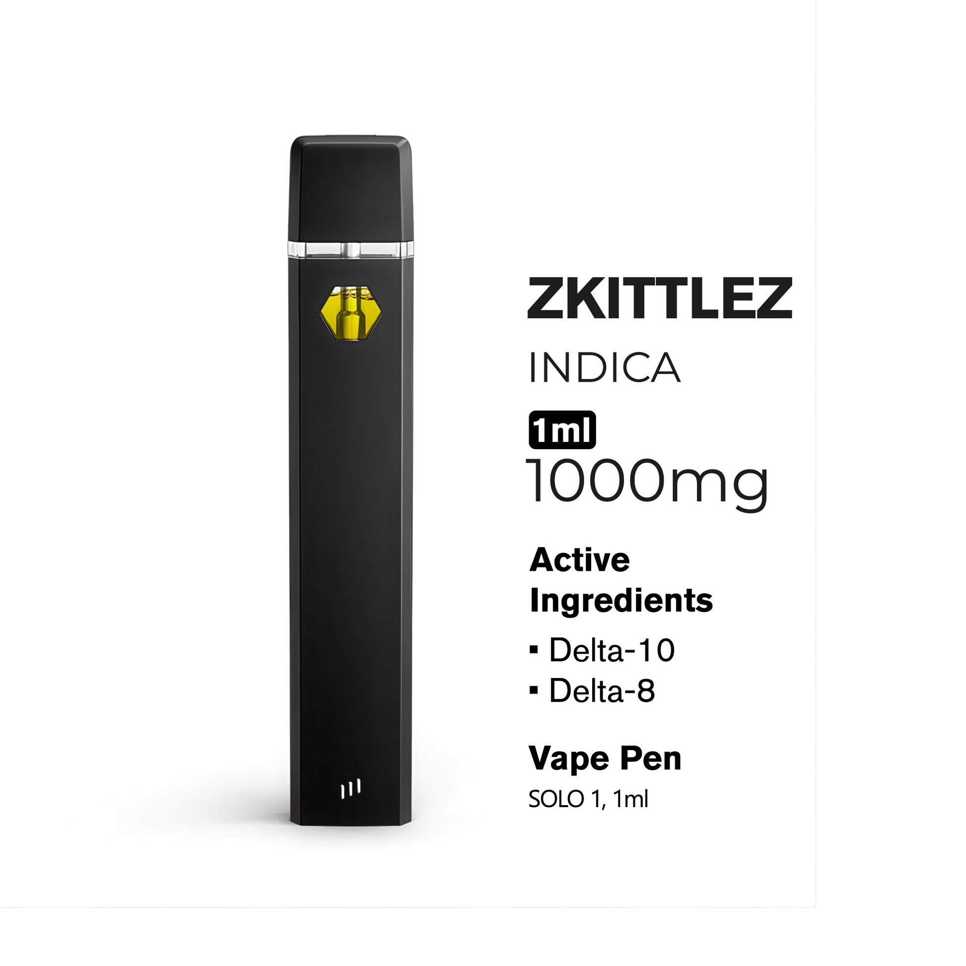 1000mg D10, D8 Vape Pen - Zkittles - Indica - 1ml - Hyper