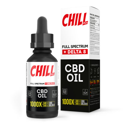 1000mg D8 & Full Spectrum CBD Oil - Chill Plus