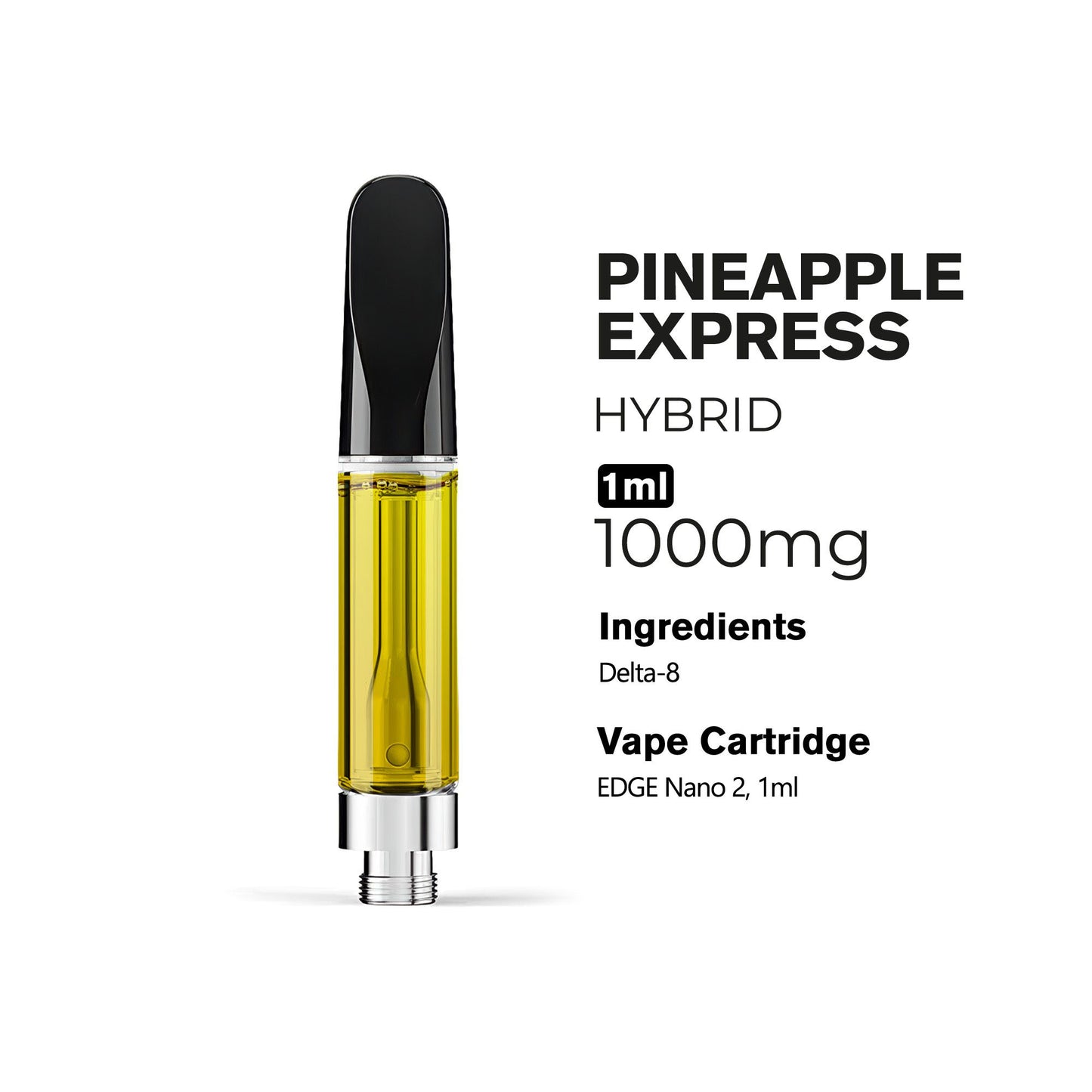 1000mg D8 Vape Cart - Pineapple Express - Hybrid - 1ml - 10X