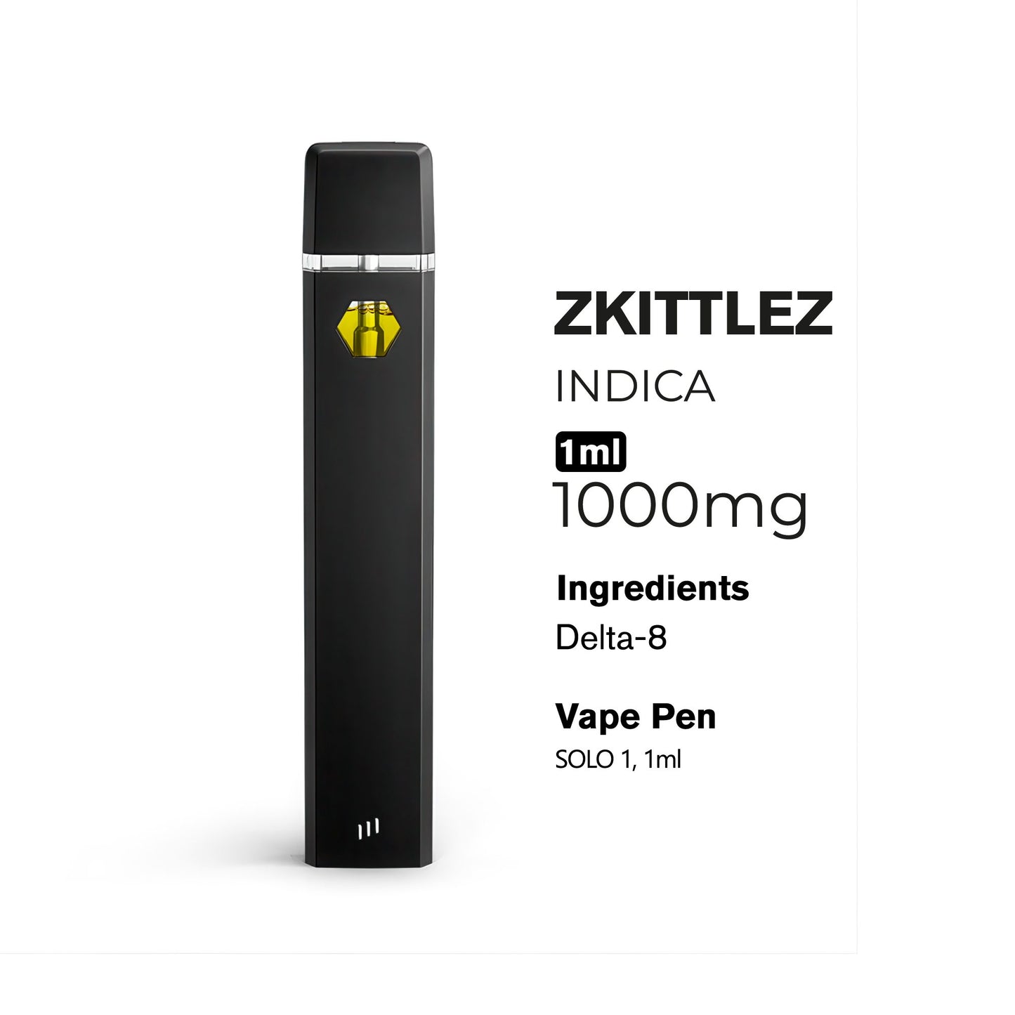 1000mg D8 Vape Pen - Zkittlez - Indica - 1ml - 10X