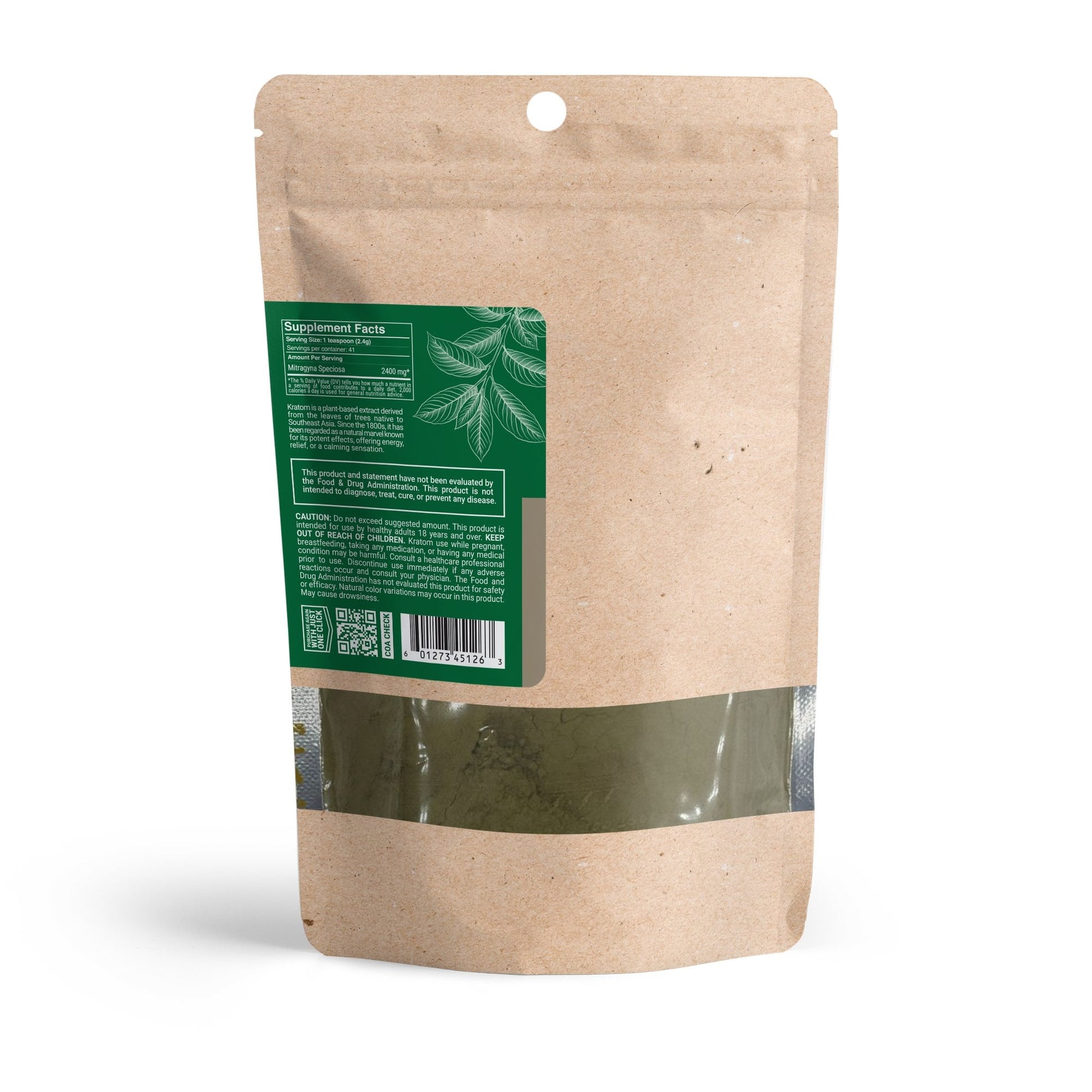 100g Kratom Powder - Green Malay - Chill Plus