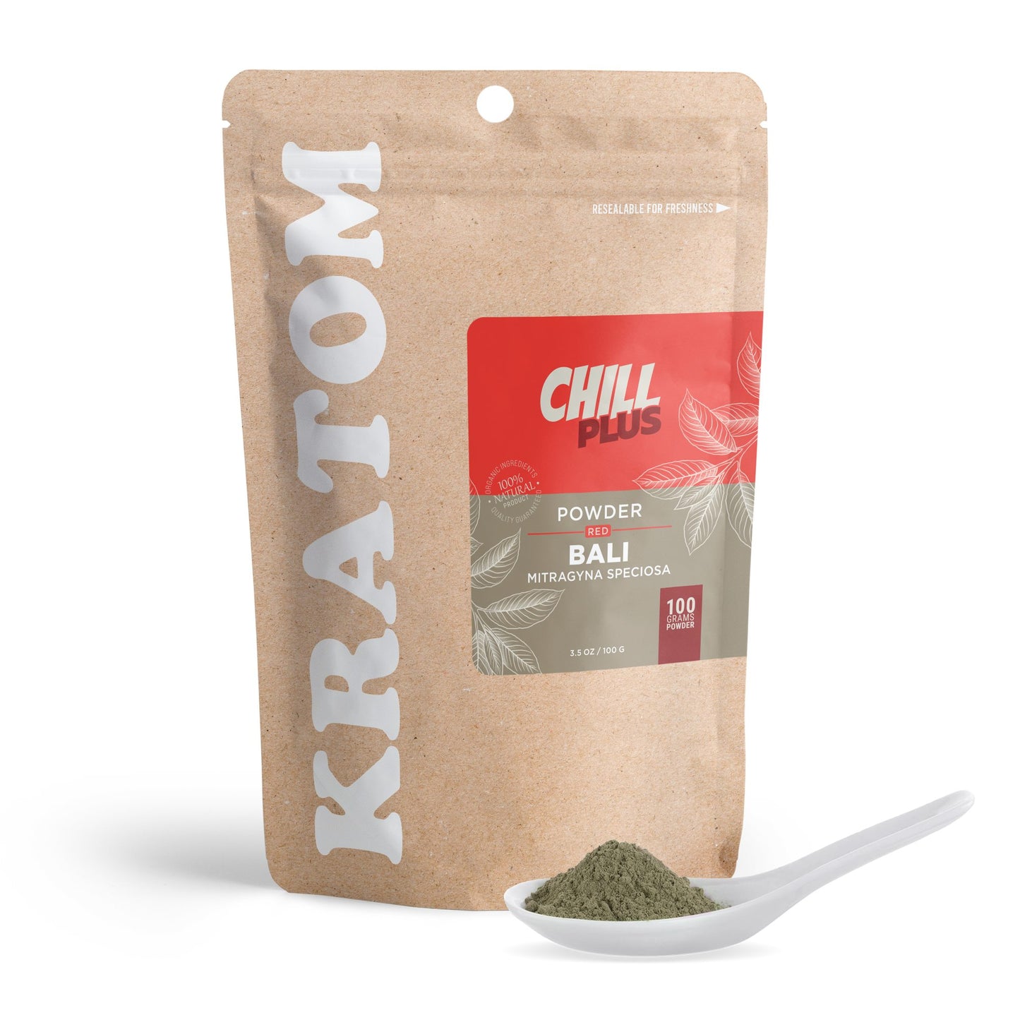 100g Kratom Powder - Red Bali - Chill Plus