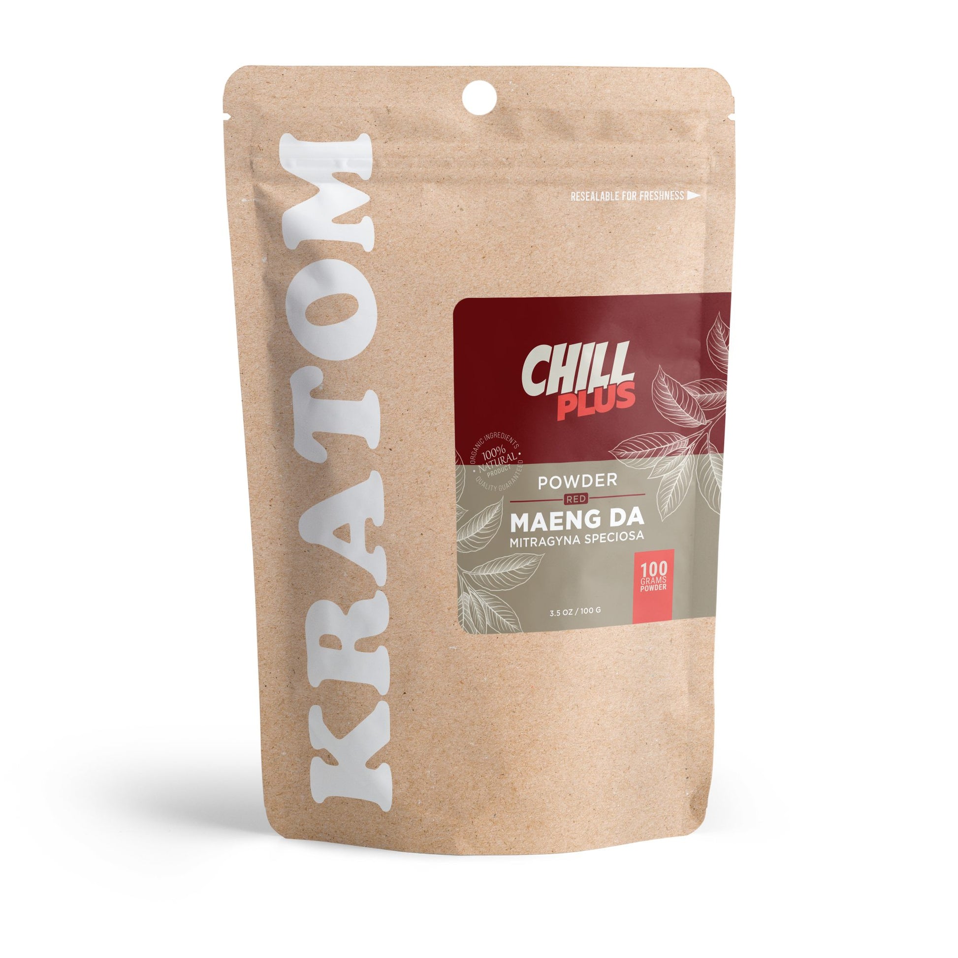 100g Kratom Powder - Red Maeng Da - Chill Plus