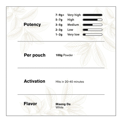 100g Kratom Powder - White Maeng Da - Chill Plus