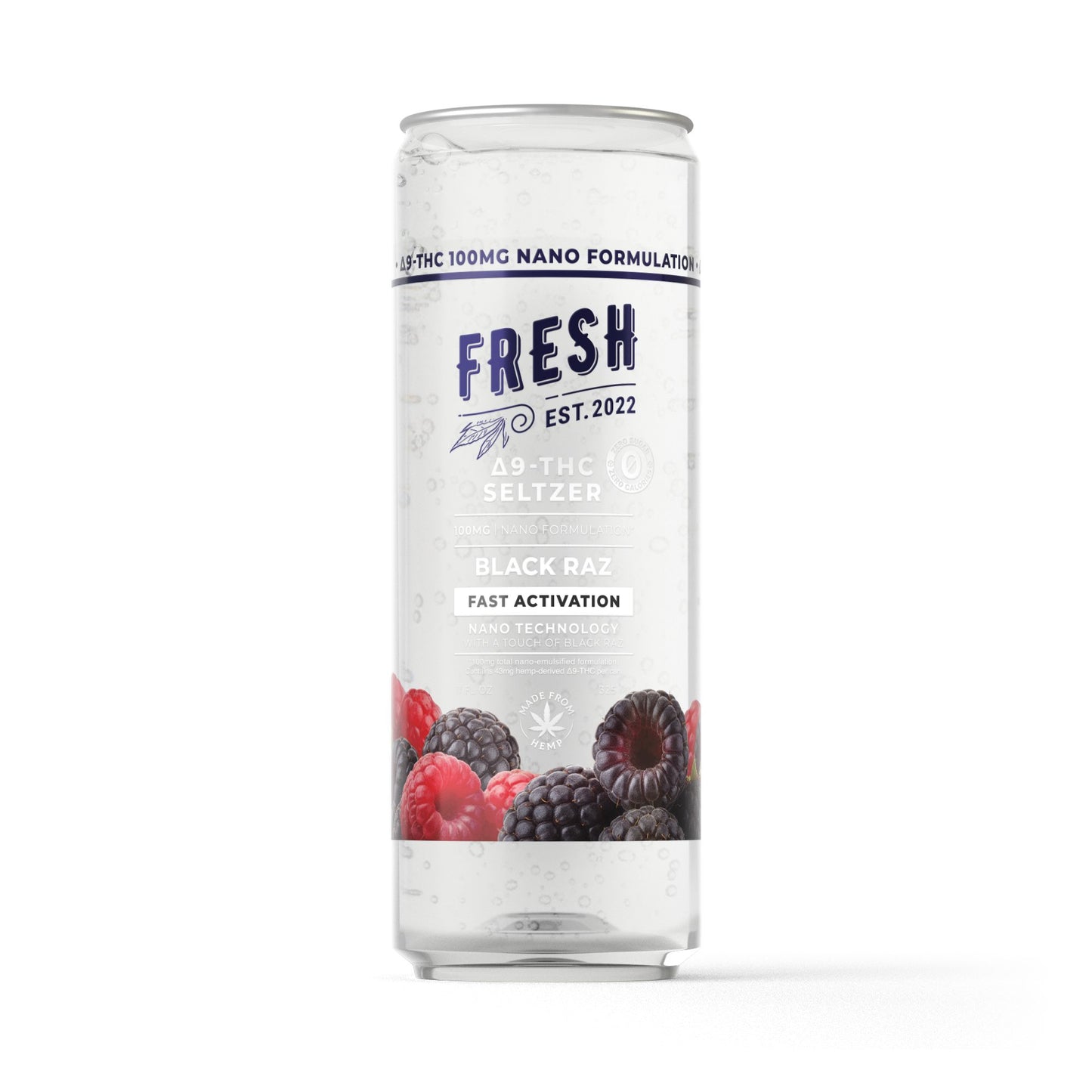 100mg Black Raz THC Seltzer - D9 Nano - Fresh
