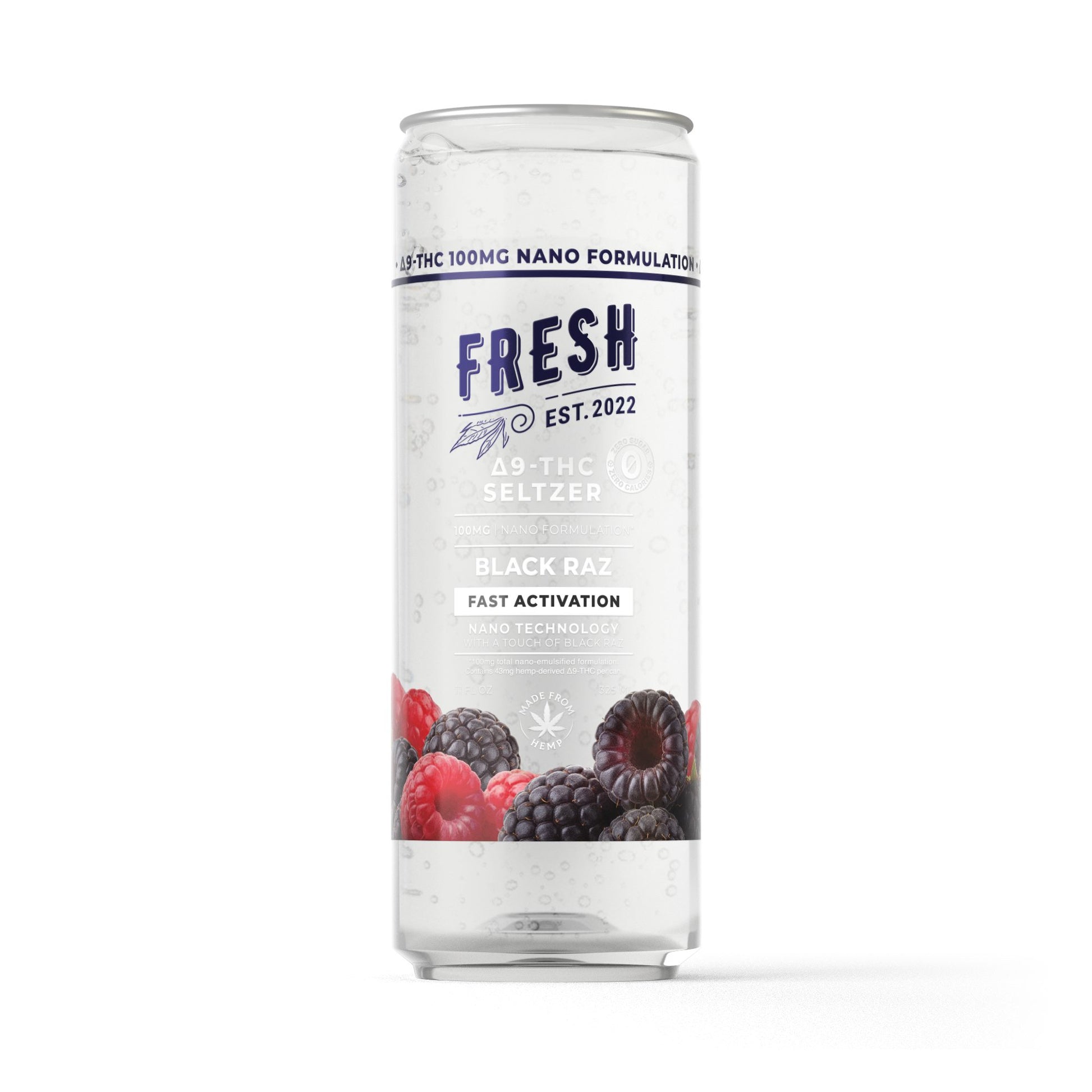 100mg Black Raz THC Seltzer - D9 Nano - Fresh