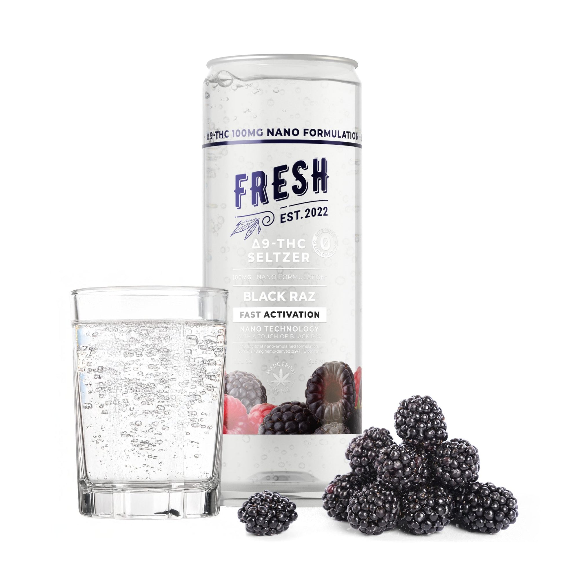 100mg Black Raz THC Seltzer - D9 Nano - Fresh