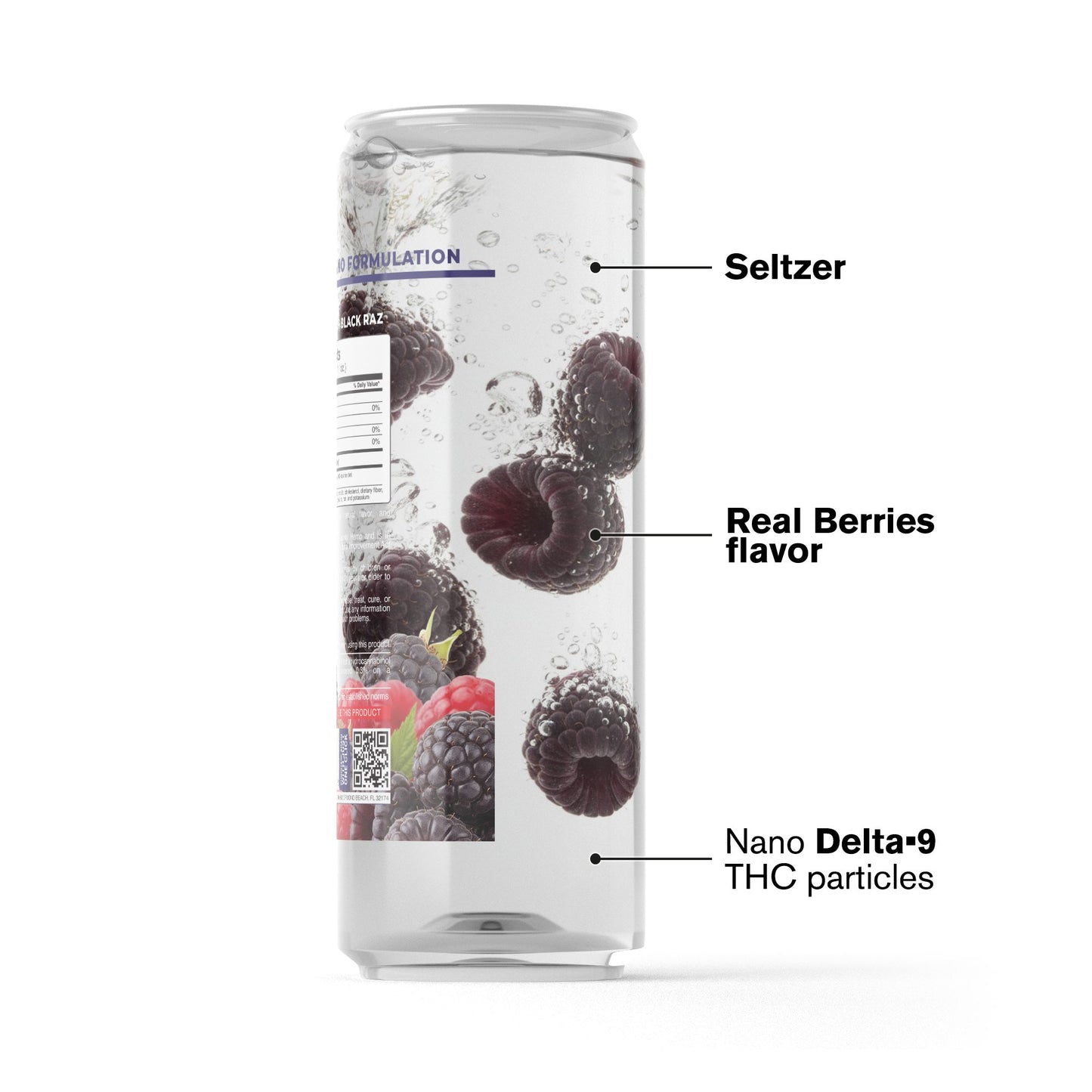 100mg Black Raz THC Seltzer - D9 Nano - Fresh