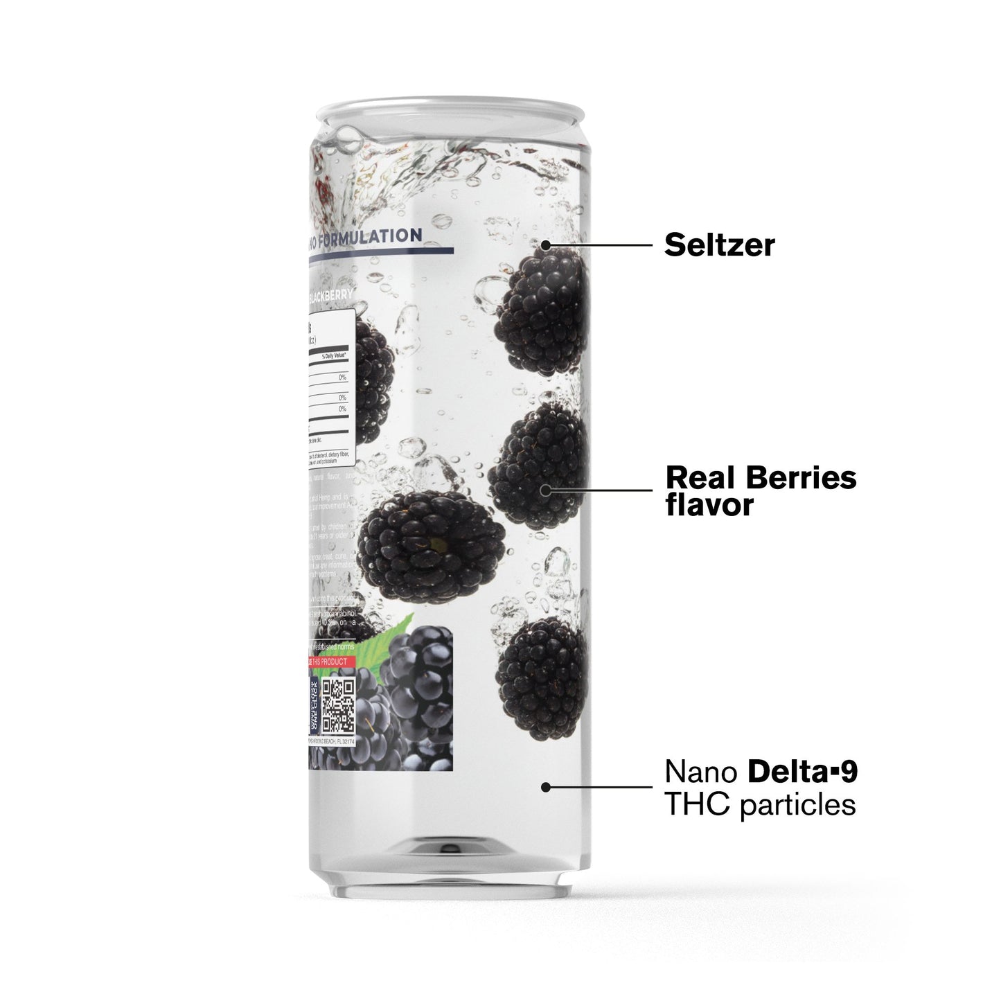 100mg Blackberry THC Seltzer - D9 Nano - Fresh