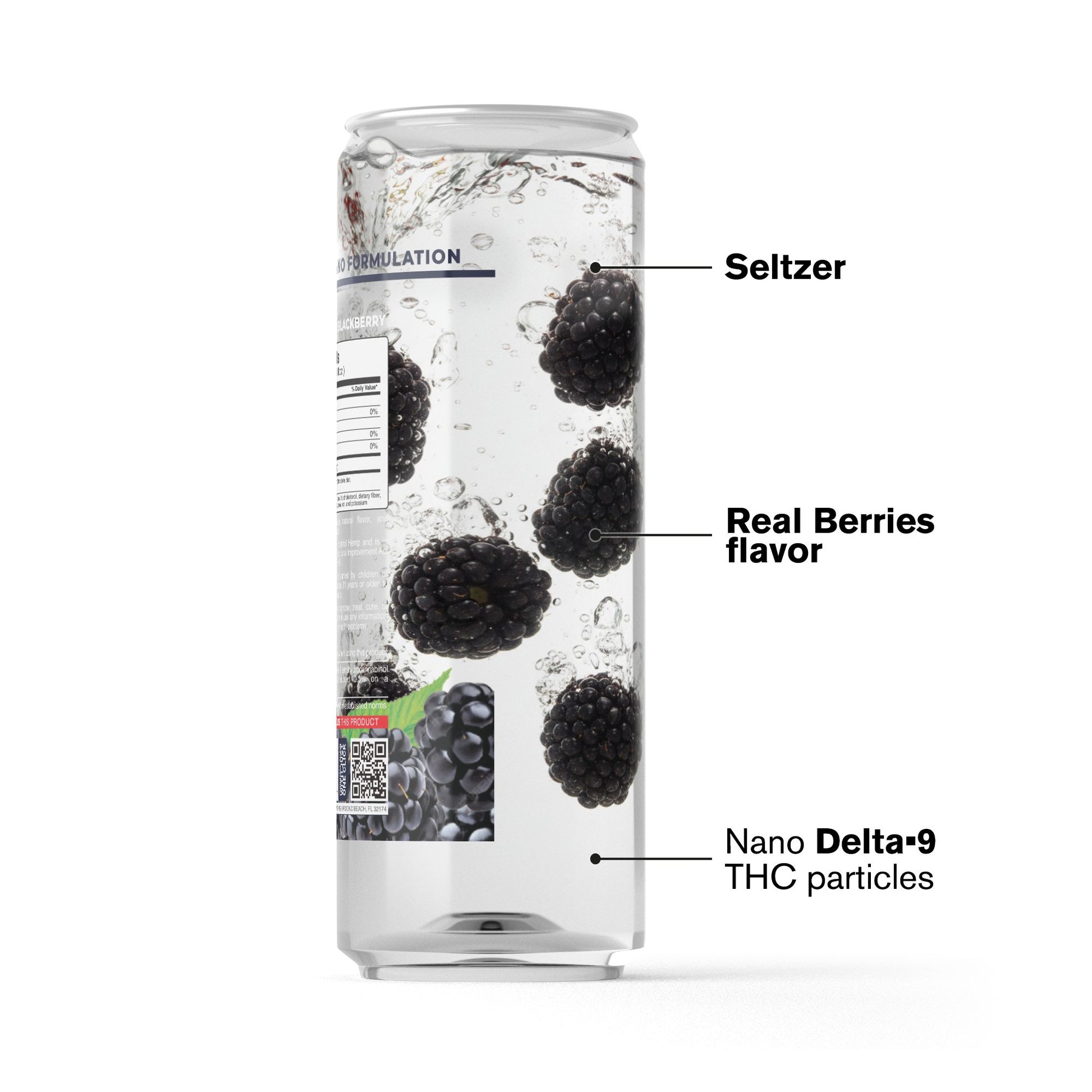 100mg Blackberry THC Seltzer - D9 Nano - Fresh