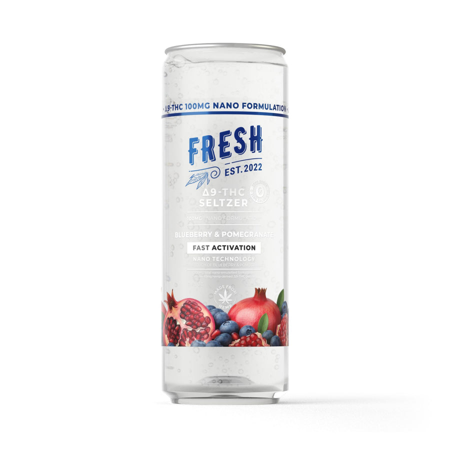 100mg Blueberry & Pomegranate THC Seltzer - D9 Nano - Fresh
