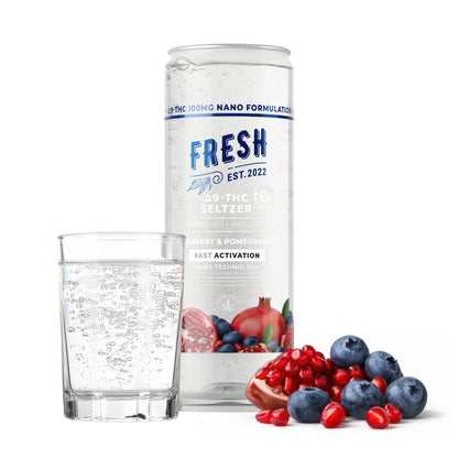 100mg Blueberry & Pomegranate THC Seltzer - D9 Nano - Fresh