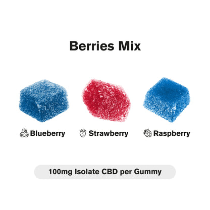100mg CBD Isolate Gummies - Berries Mix - Chill