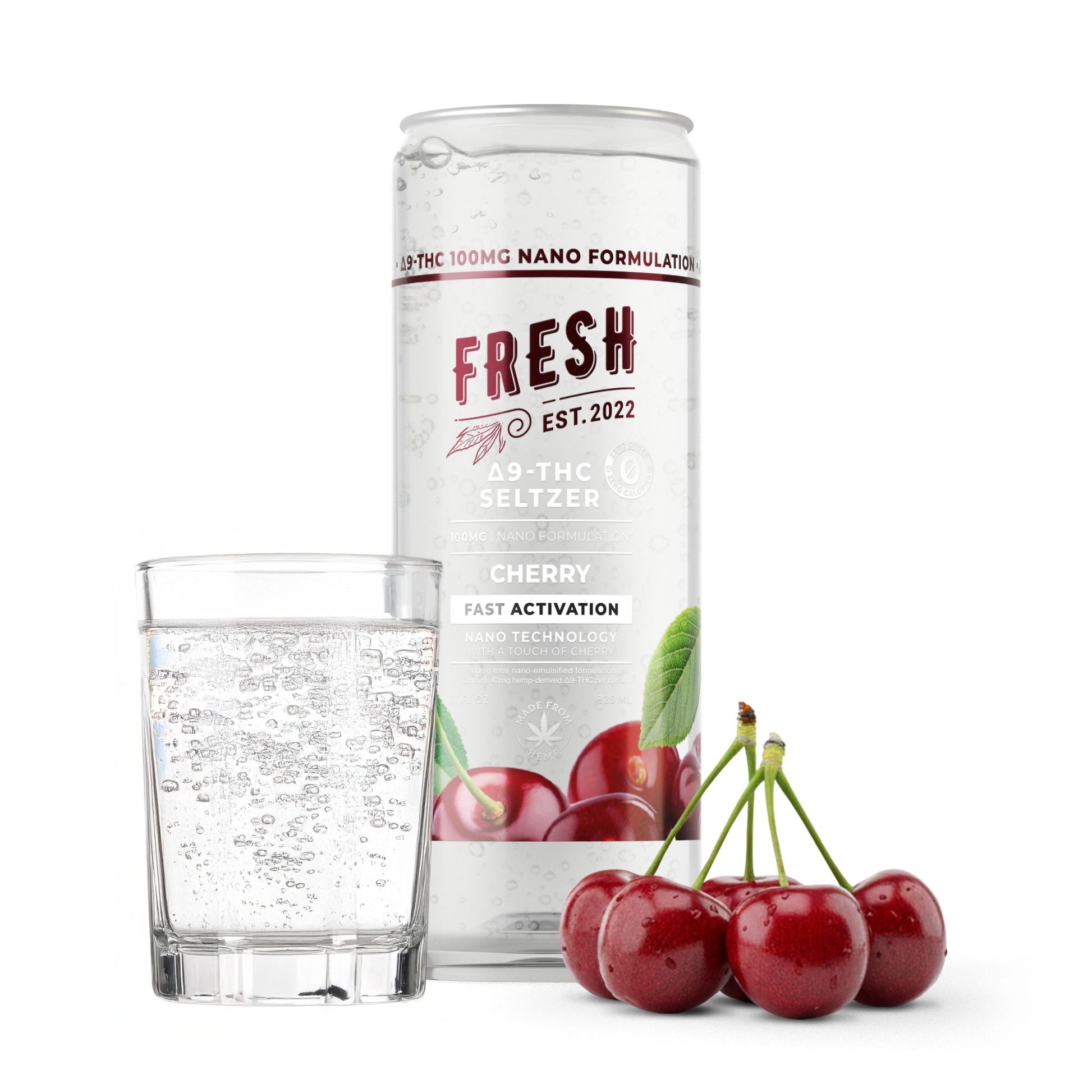 100mg Cherry THC Seltzer - D9 Nano - Fresh