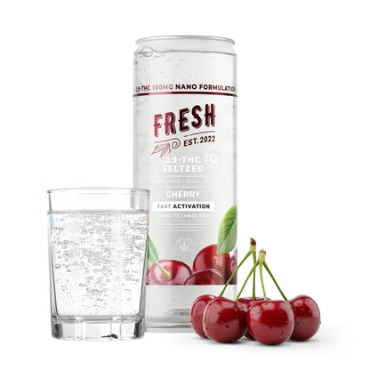 100mg Cherry THC Seltzer - D9 Nano - Fresh