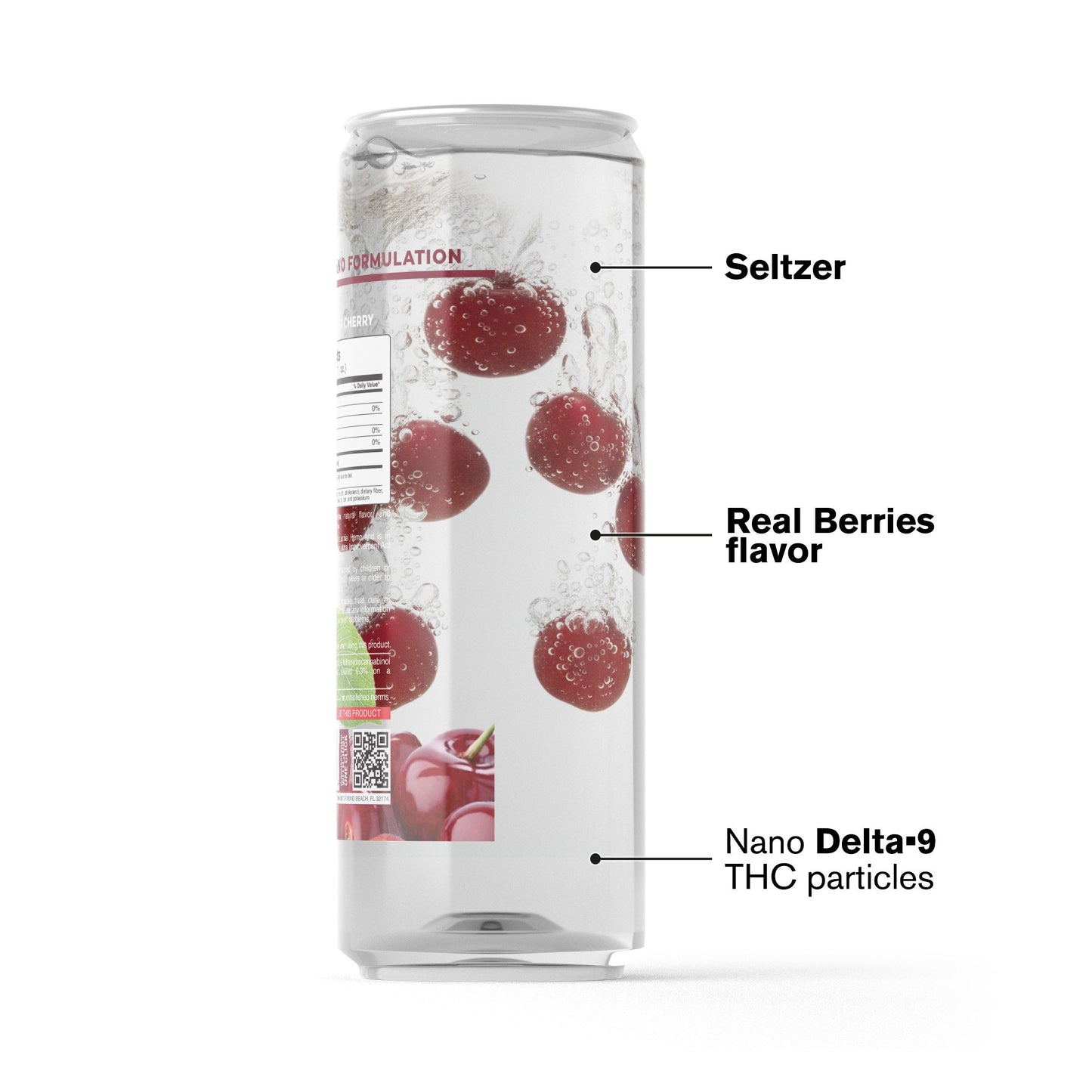 100mg Cherry THC Seltzer - D9 Nano - Fresh