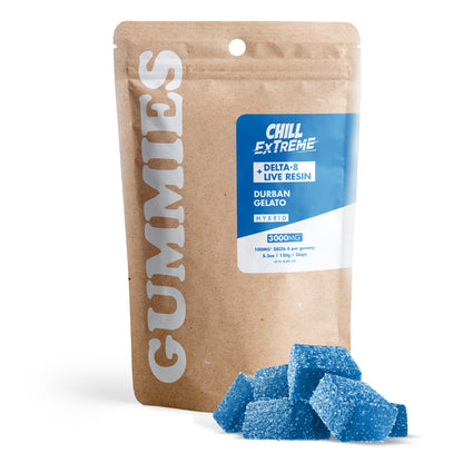 100mg D8 + Live Resin Gummies - Durban Gelato - Chill Extreme