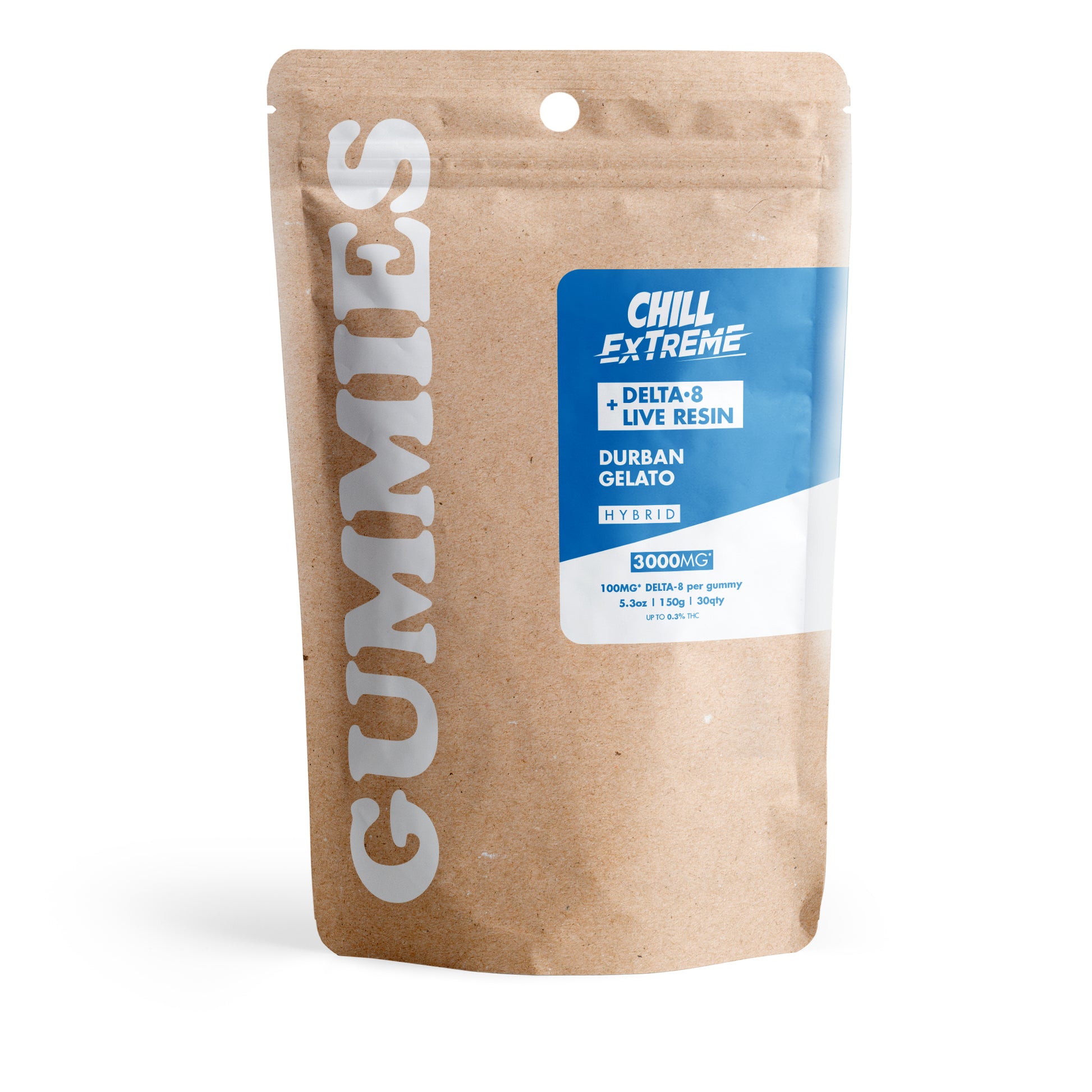 100mg D8 + Live Resin Gummies - Durban Gelato - Chill Extreme