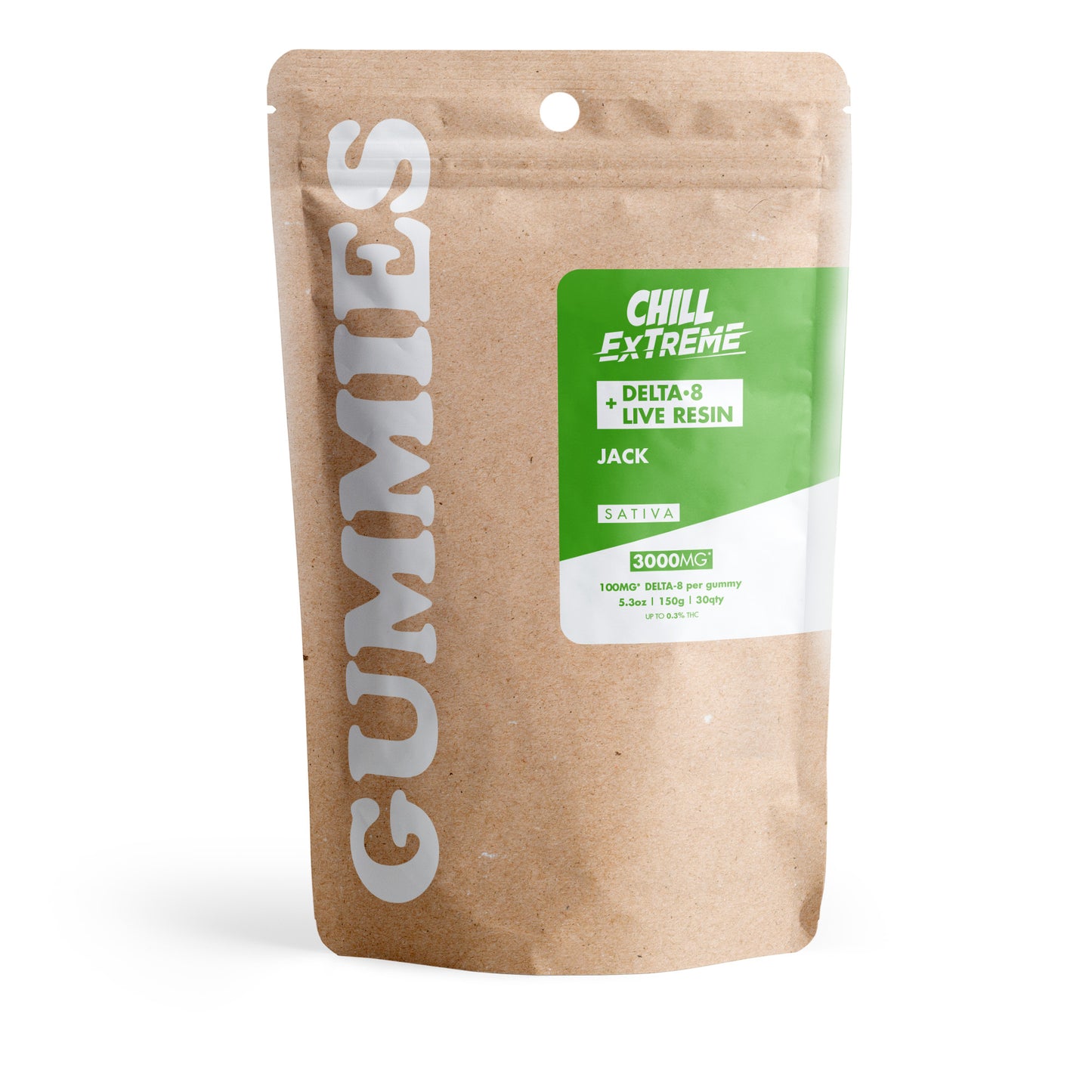 100mg D8 + Live Resin Gummies - Jack Herer - Chill Extreme