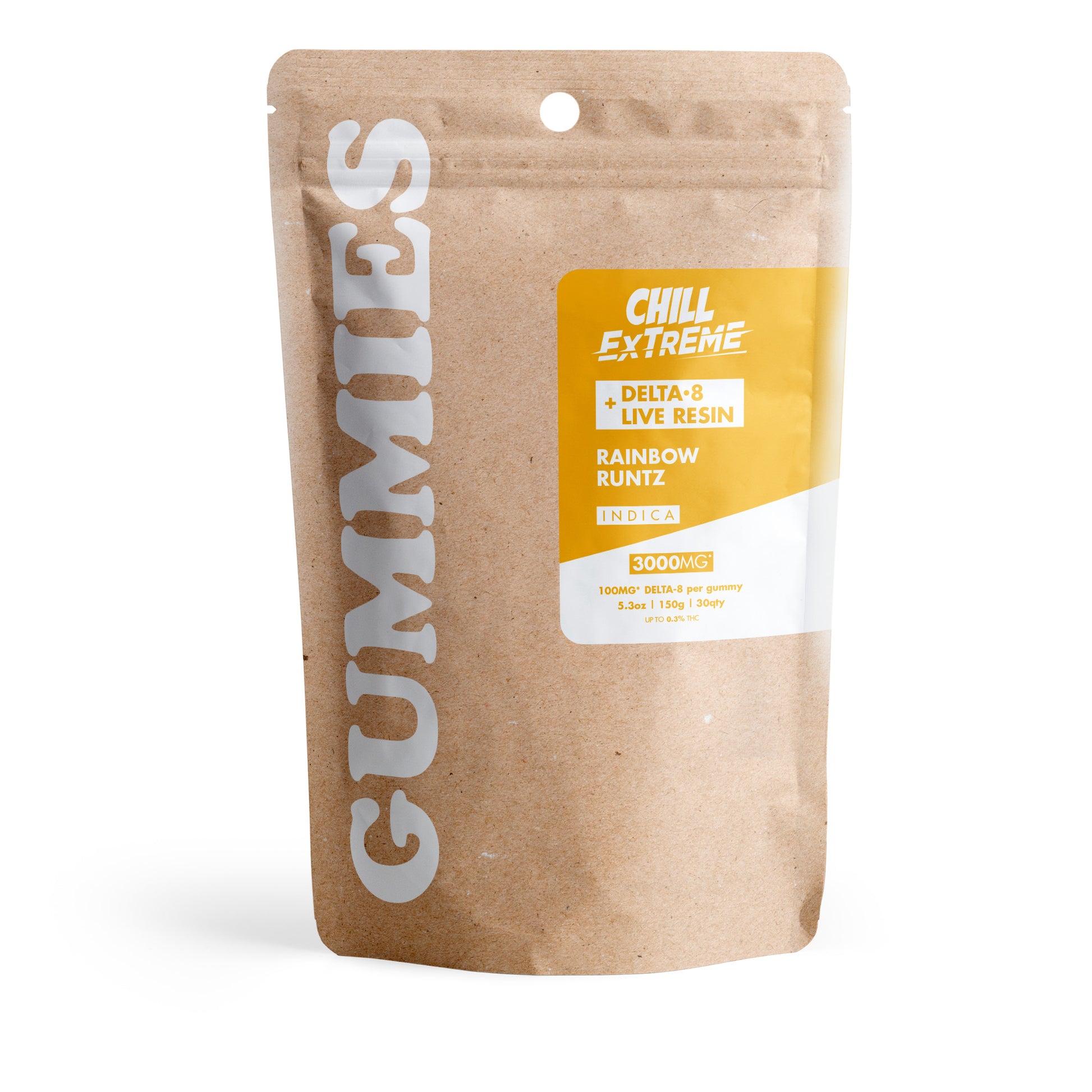 100mg D8 + Live Resin Gummies - Rainbow Runtz - Chill Extreme