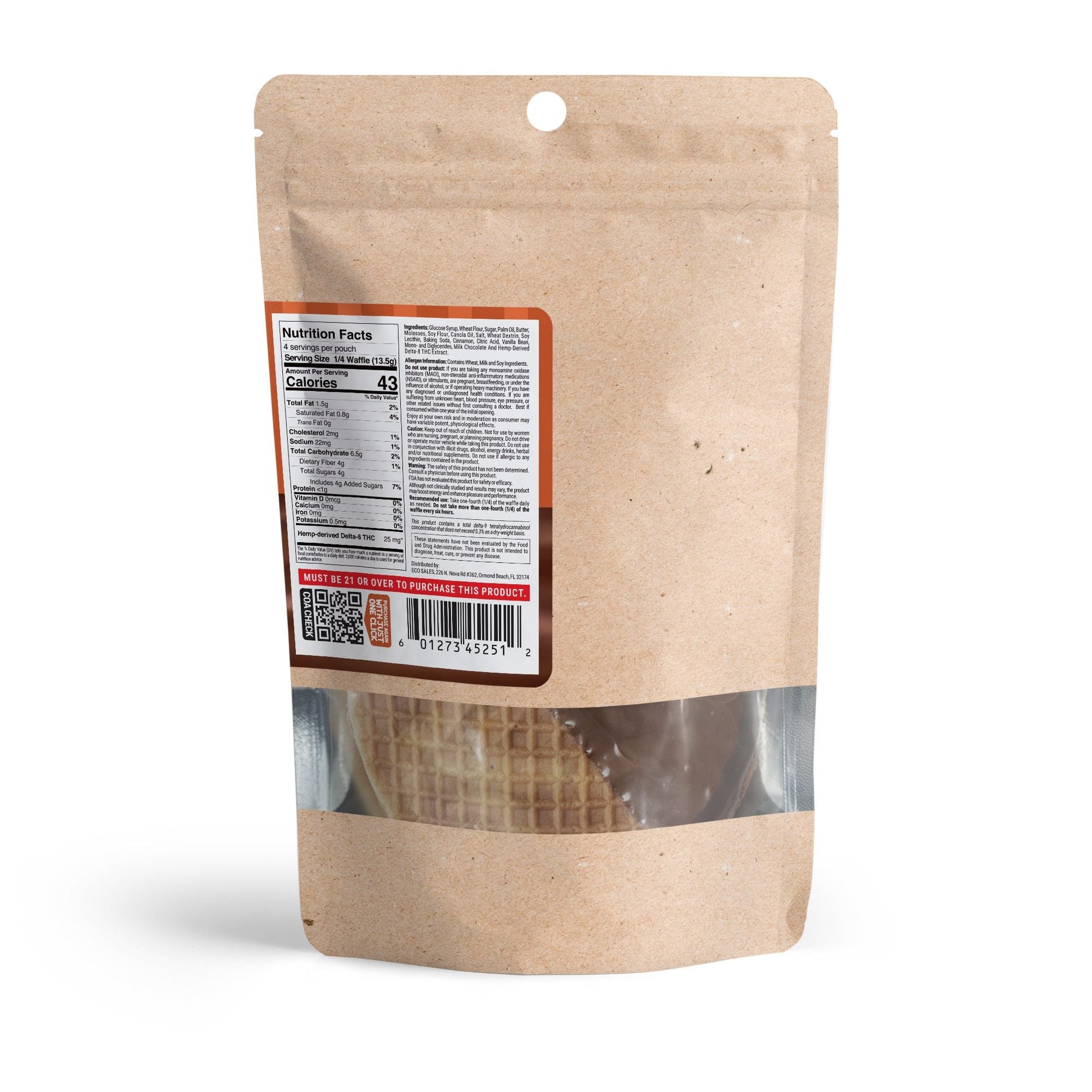100mg Delta 8 Caramel Waffle - Chill Plus