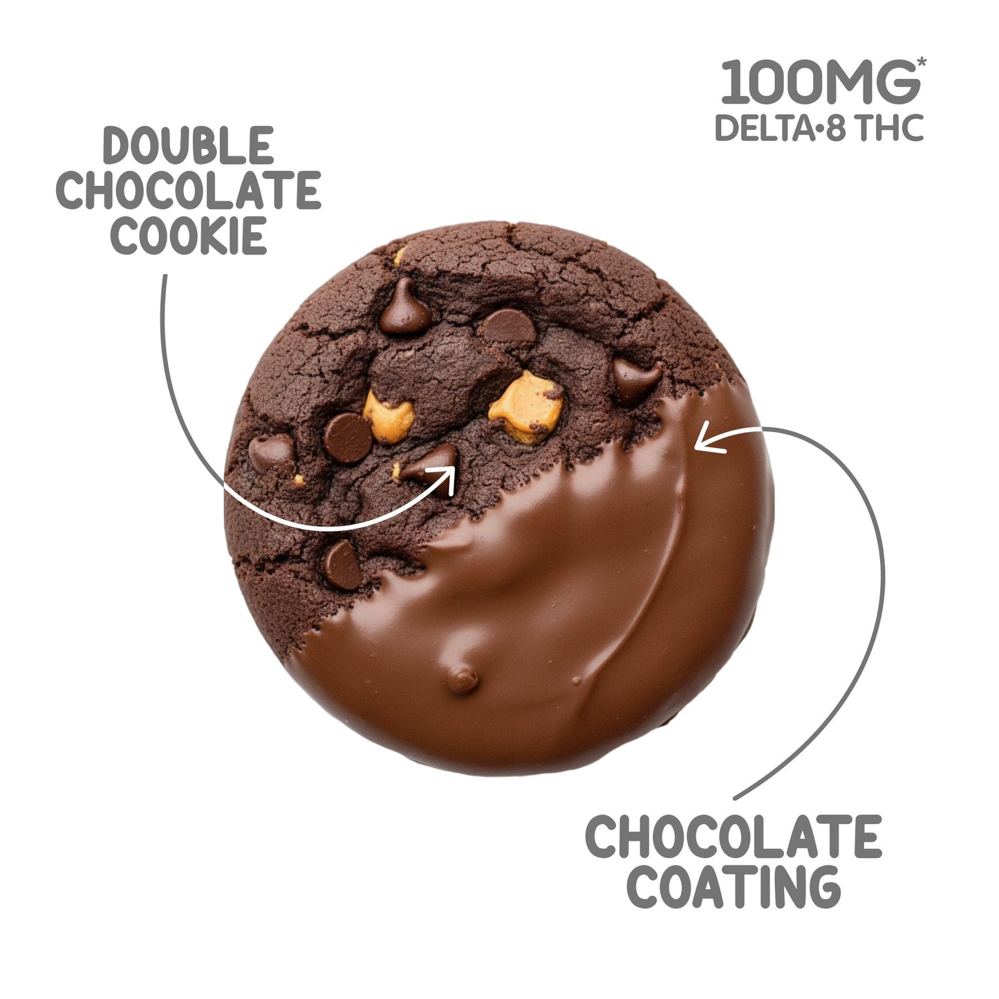 100mg Delta 8 Double Chocolate Caramel Cookie - Chill Plus