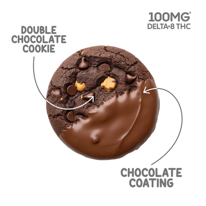 100mg Delta 8 Double Chocolate Caramel Cookie - Chill Plus
