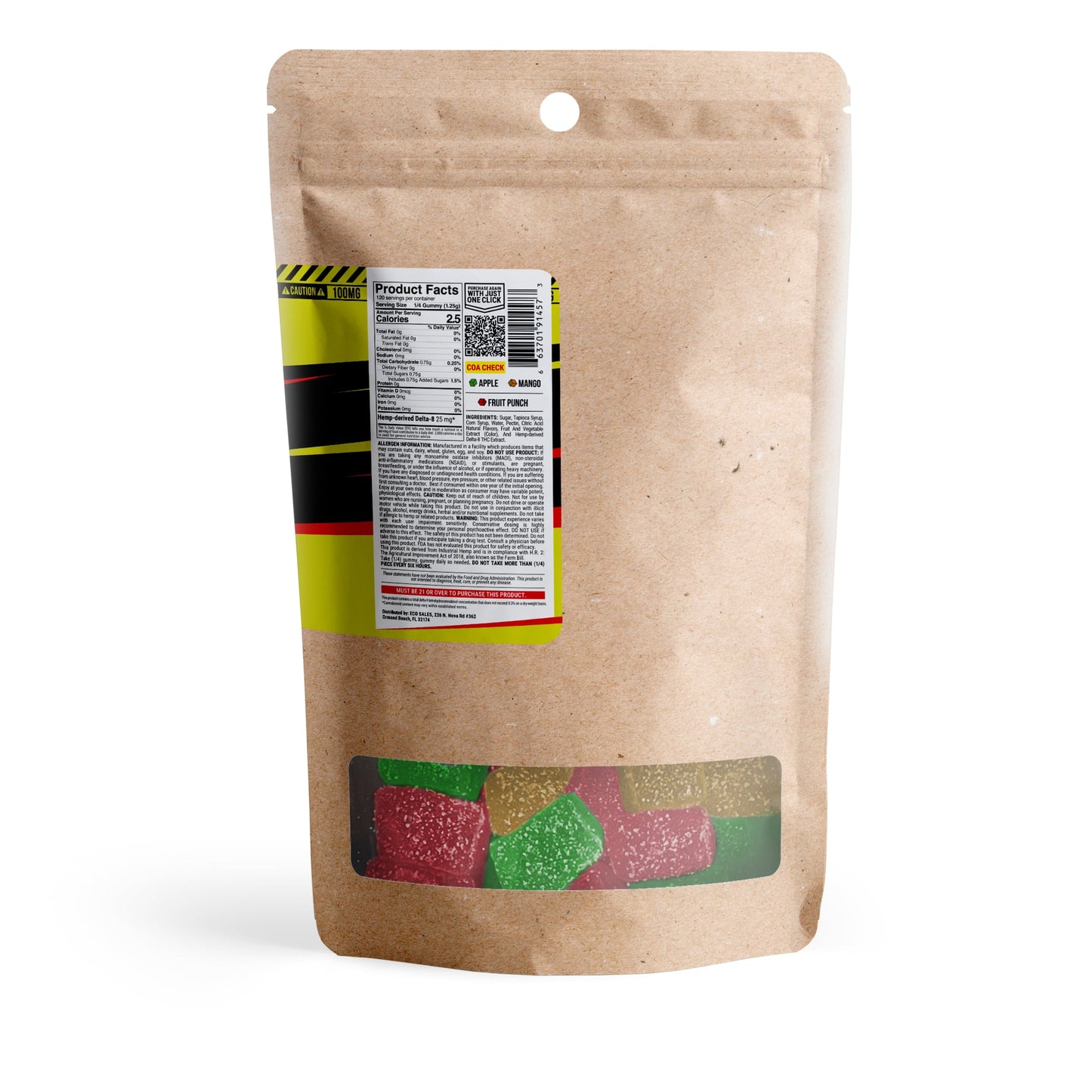 100mg Delta 8 Gummies - Fruity Blend - Chill Extreme