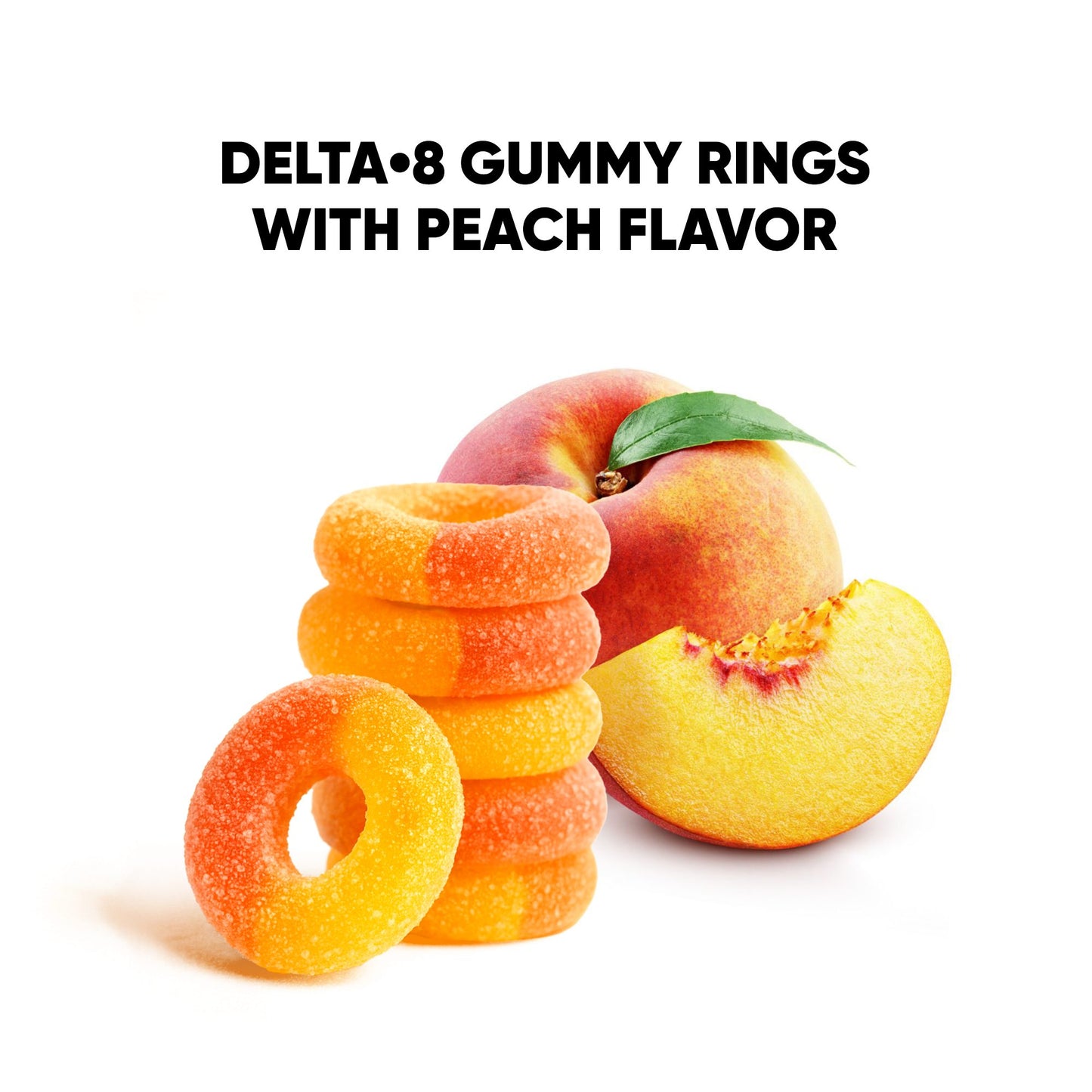 100mg Delta 8 Gummies – Peach Sour Rings – Chill Extreme