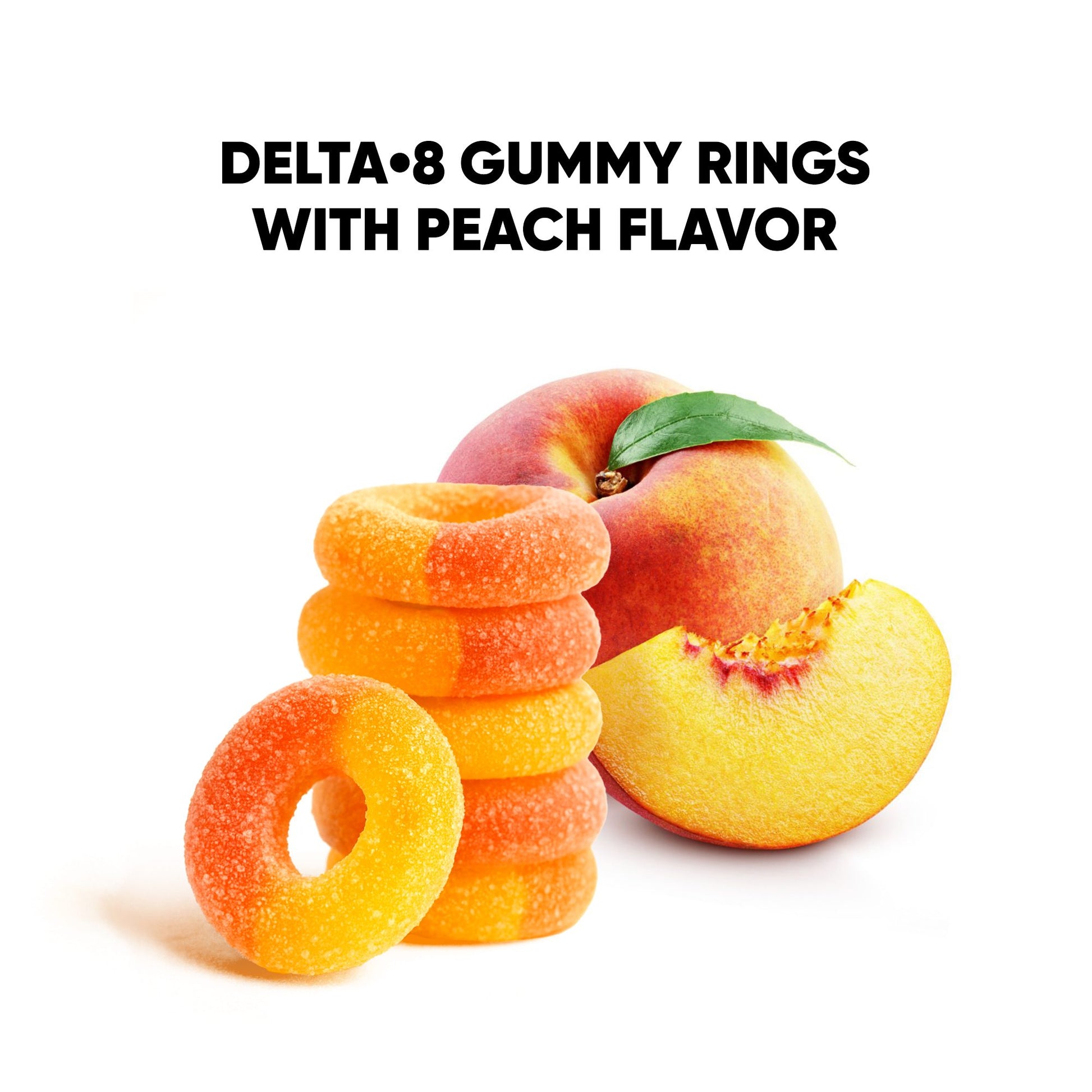 100mg Delta 8 Gummies – Peach Sour Rings – Chill Extreme