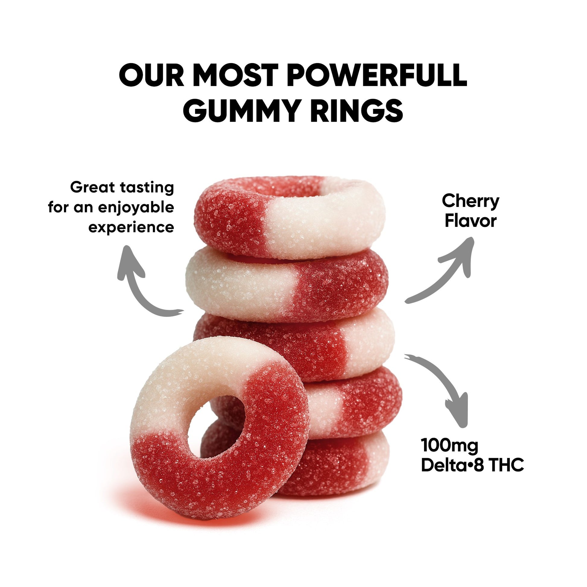 100mg Delta 8 Gummies - Sour Cherry Rings - Chill Extreme