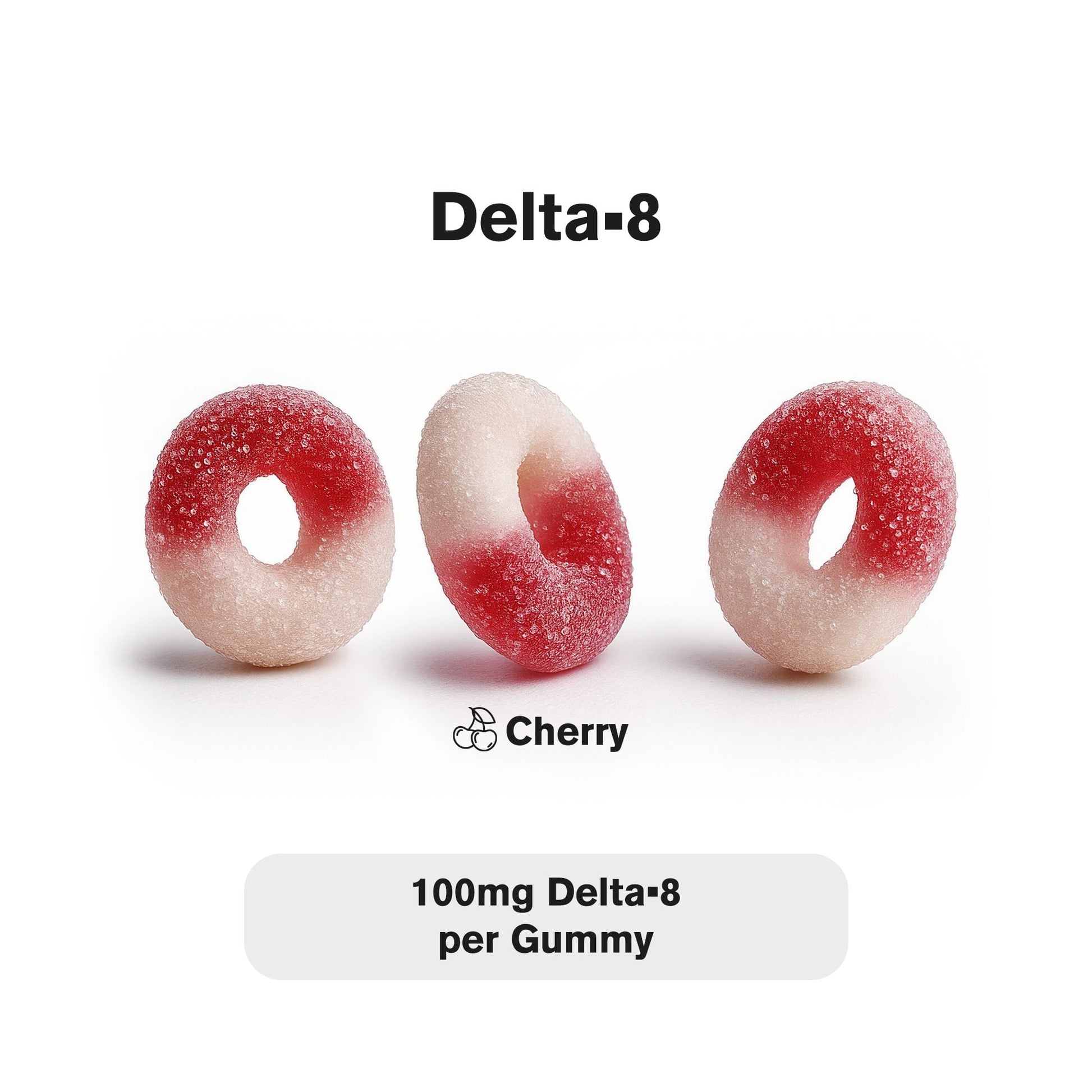 100mg Delta 8 Gummies - Sour Cherry Rings - Chill Extreme
