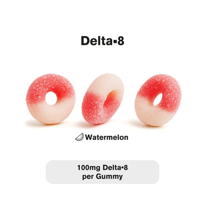 100mg Delta 8 Gummies - Sour Watermelon Rings - Chill Extreme