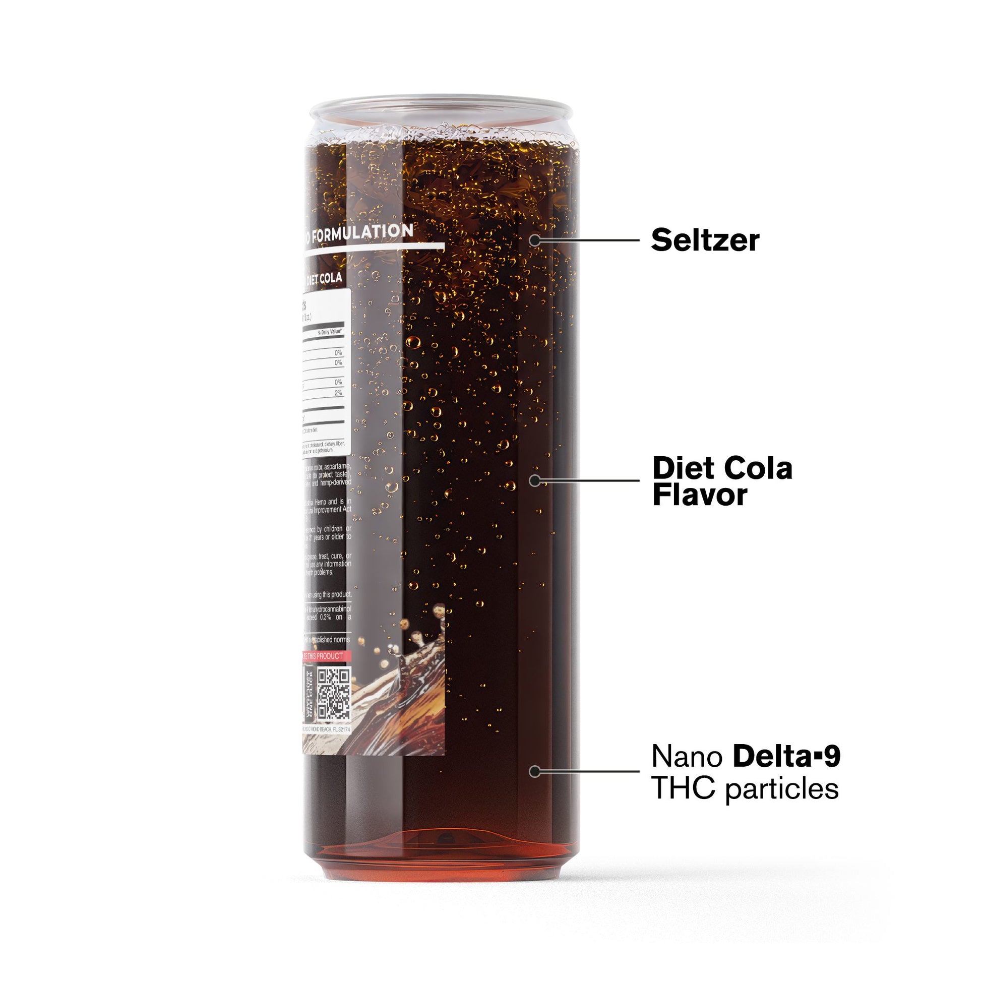 100mg Diet Cola THC Seltzer - D9 Nano - Fresh