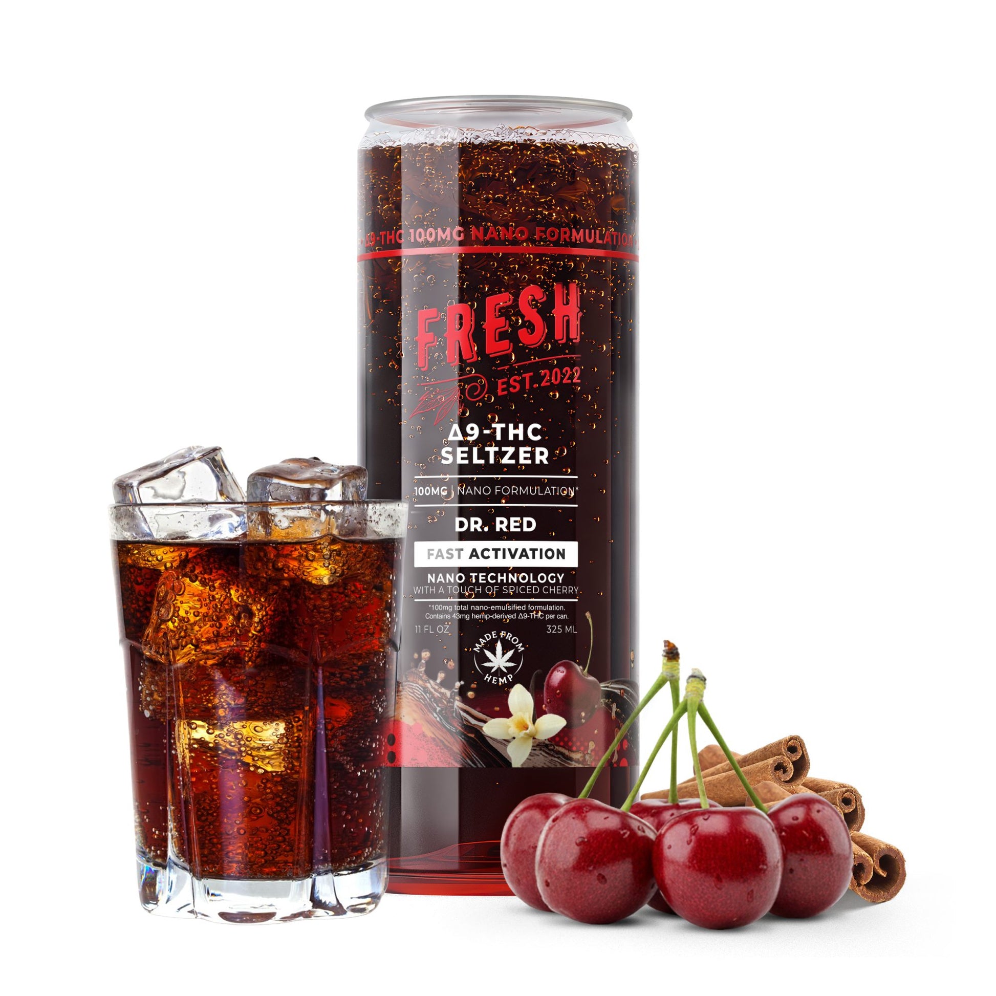 100mg Dr.Red THC Seltzer - D9 Nano - Fresh