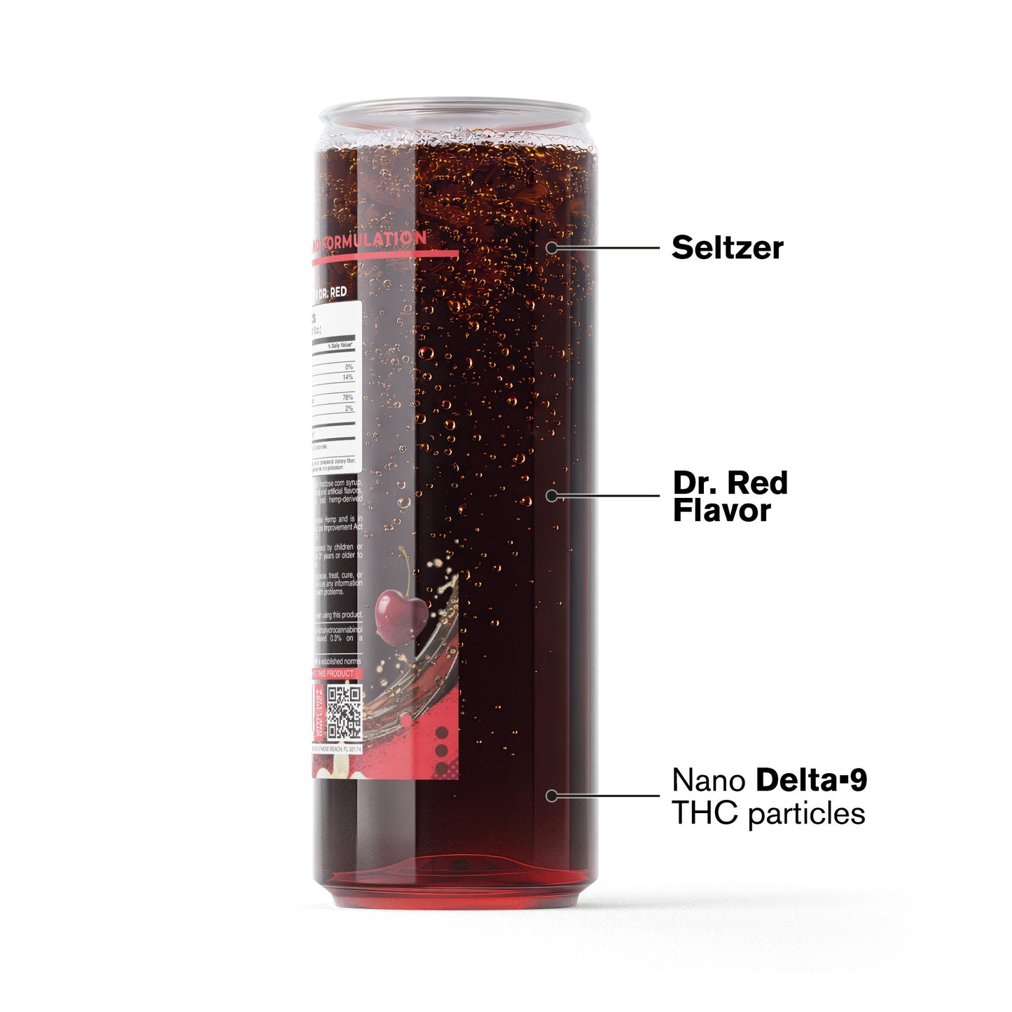 100mg Dr.Red THC Seltzer - D9 Nano - Fresh