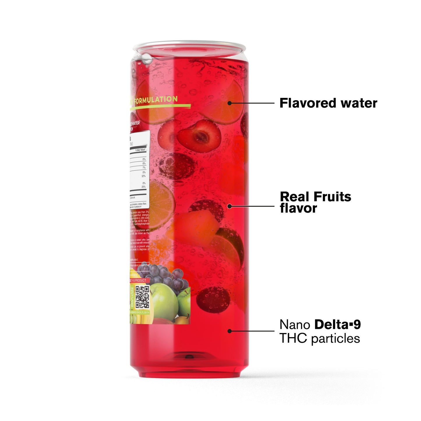 100mg Fruit Punch THC Water - D9 Nano - Fresh