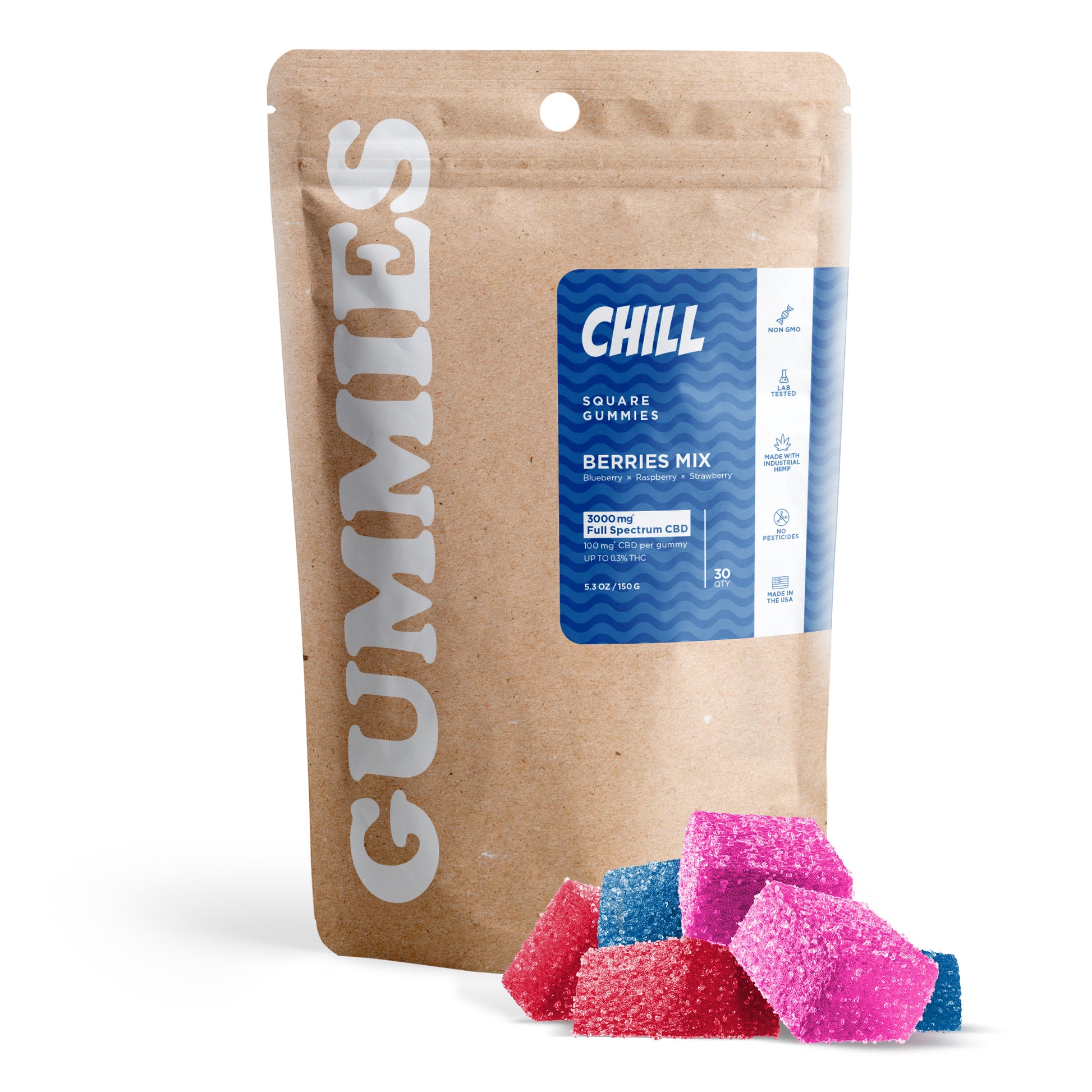 100mg Full Spectrum CBD Gummies - Berries Mix - Chill